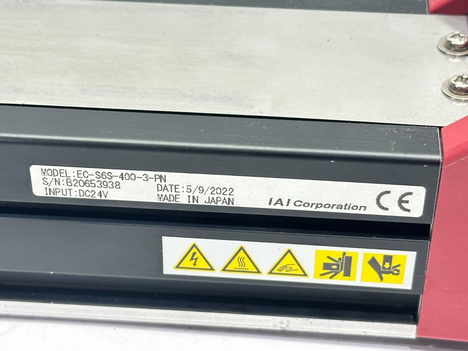 IAI EC-S6S-400-3-PN Elecylinder Linear Actuator 400mm Stroke 24VDC MISSING CAP - Maverick Industrial Sales