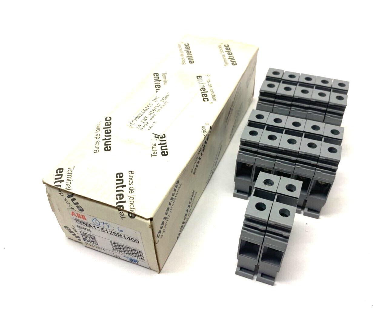 ABB Entrelec 1SNA115129R1400 Feed-Through Terminal Block Gray 12mm BOX OF 12 - Maverick Industrial Sales