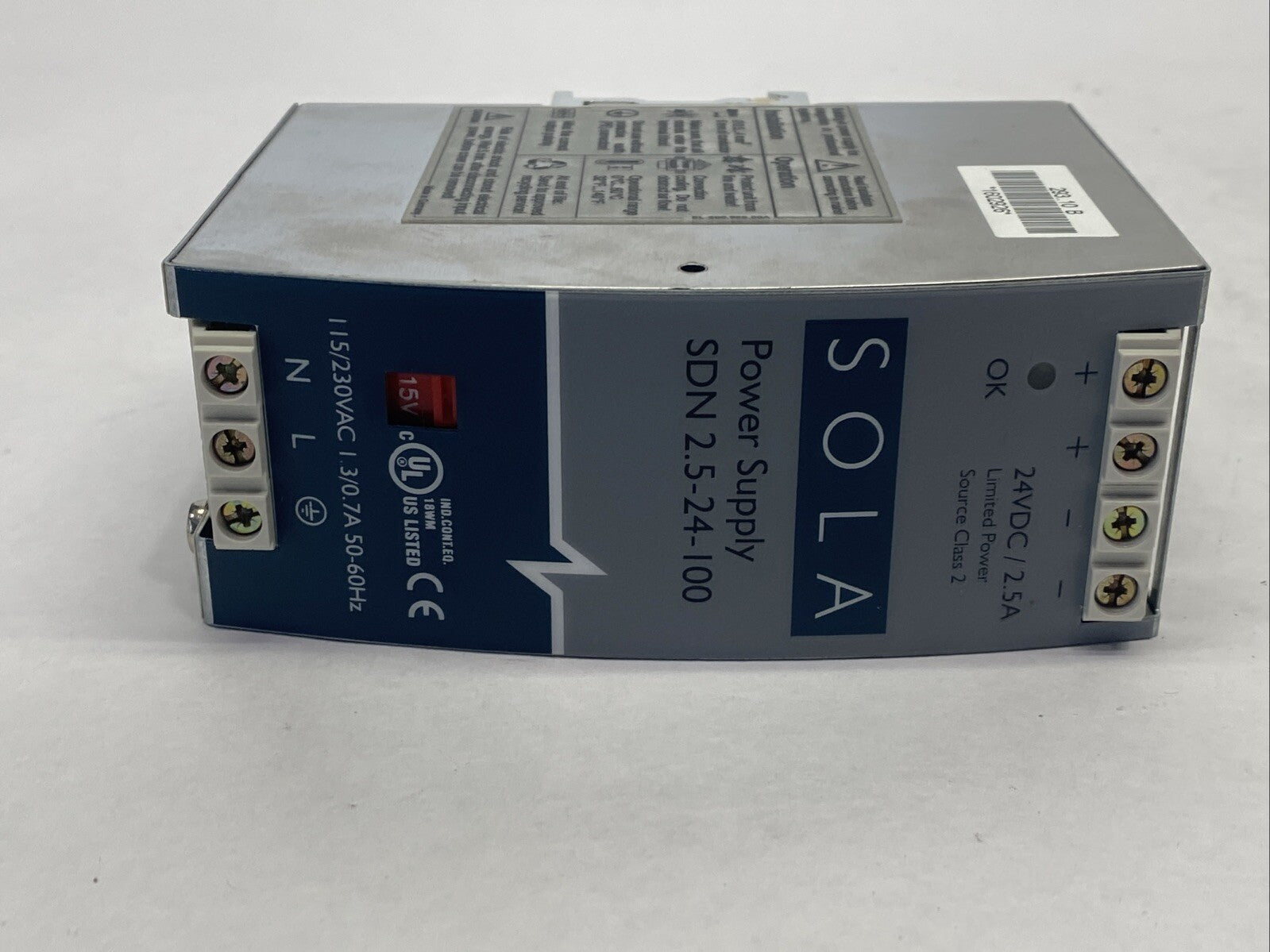 Sola SDN 2.5-24-100 Power Supply 115/230VAC 24VDC 2.5A - Maverick Industrial Sales