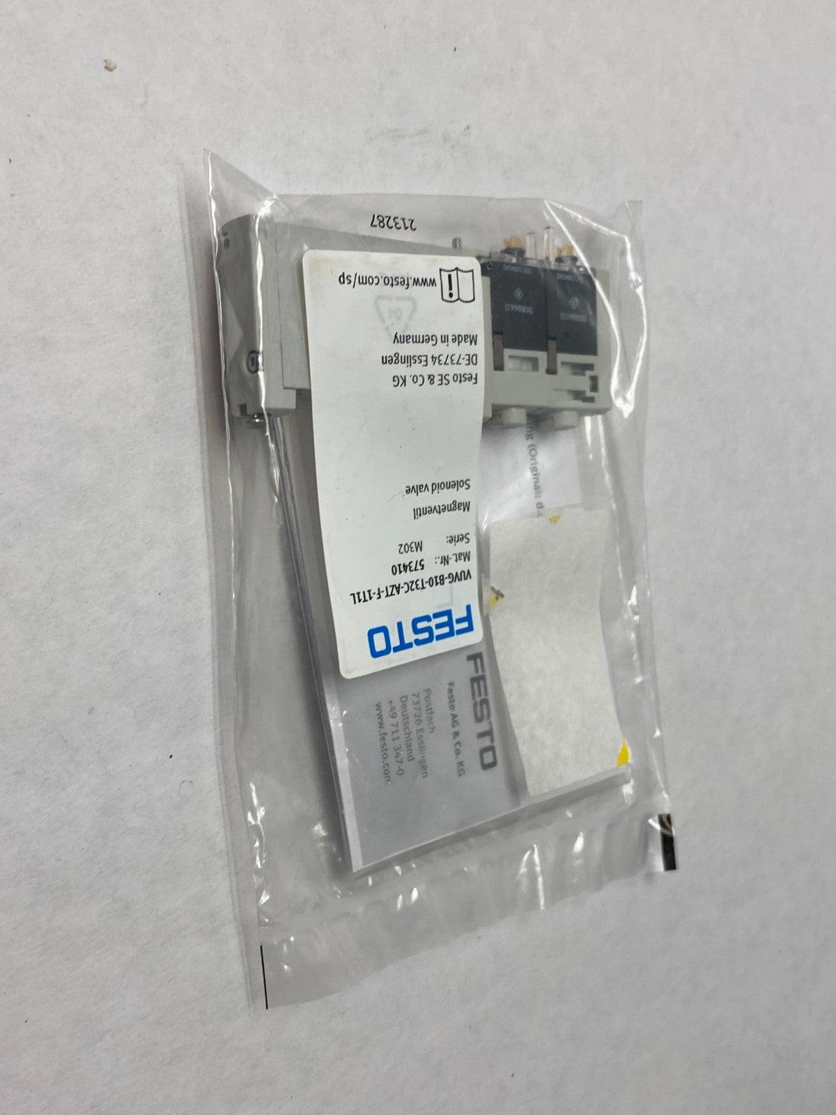 Festo VUVG-B10-T32C-AZT-F-1T1L Solenoid Valve 2x3 2-Way Monostable Closed 573410 - Maverick Industrial Sales