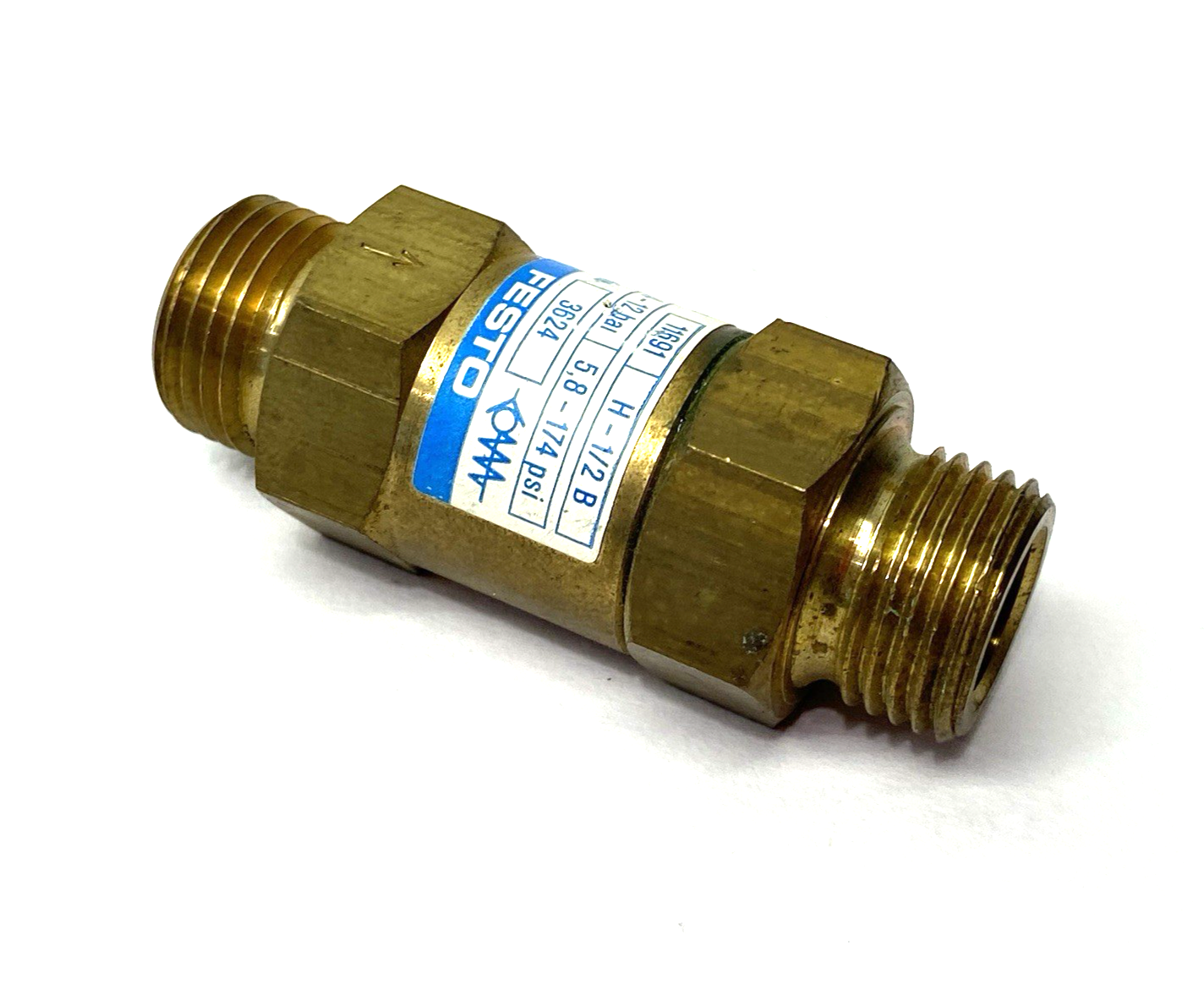 11691 | Festo Non-return Valve, Brass Body, H-1/2-B - New Other - Maverick Industrial Sales