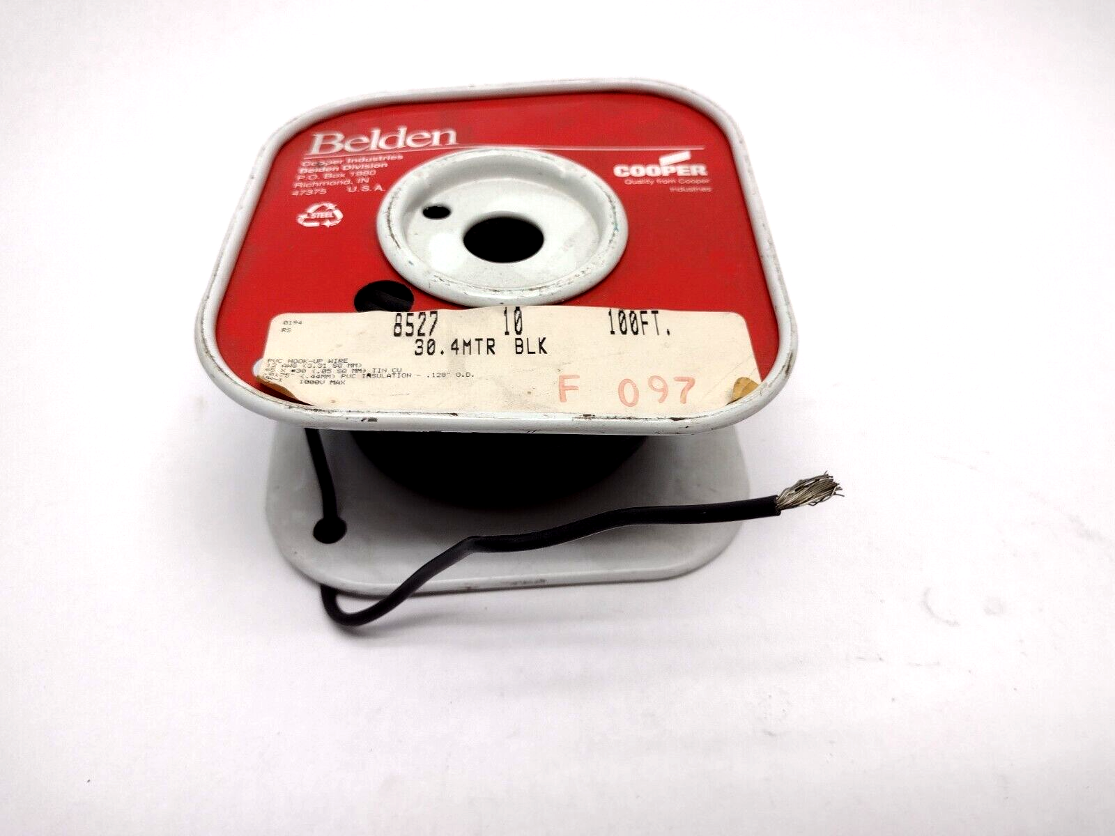 Belden 8527 010100 12 AWG Black PVC Hookup Wire Tin CU 1000V, 1lb-14oz Spool - Maverick Industrial Sales