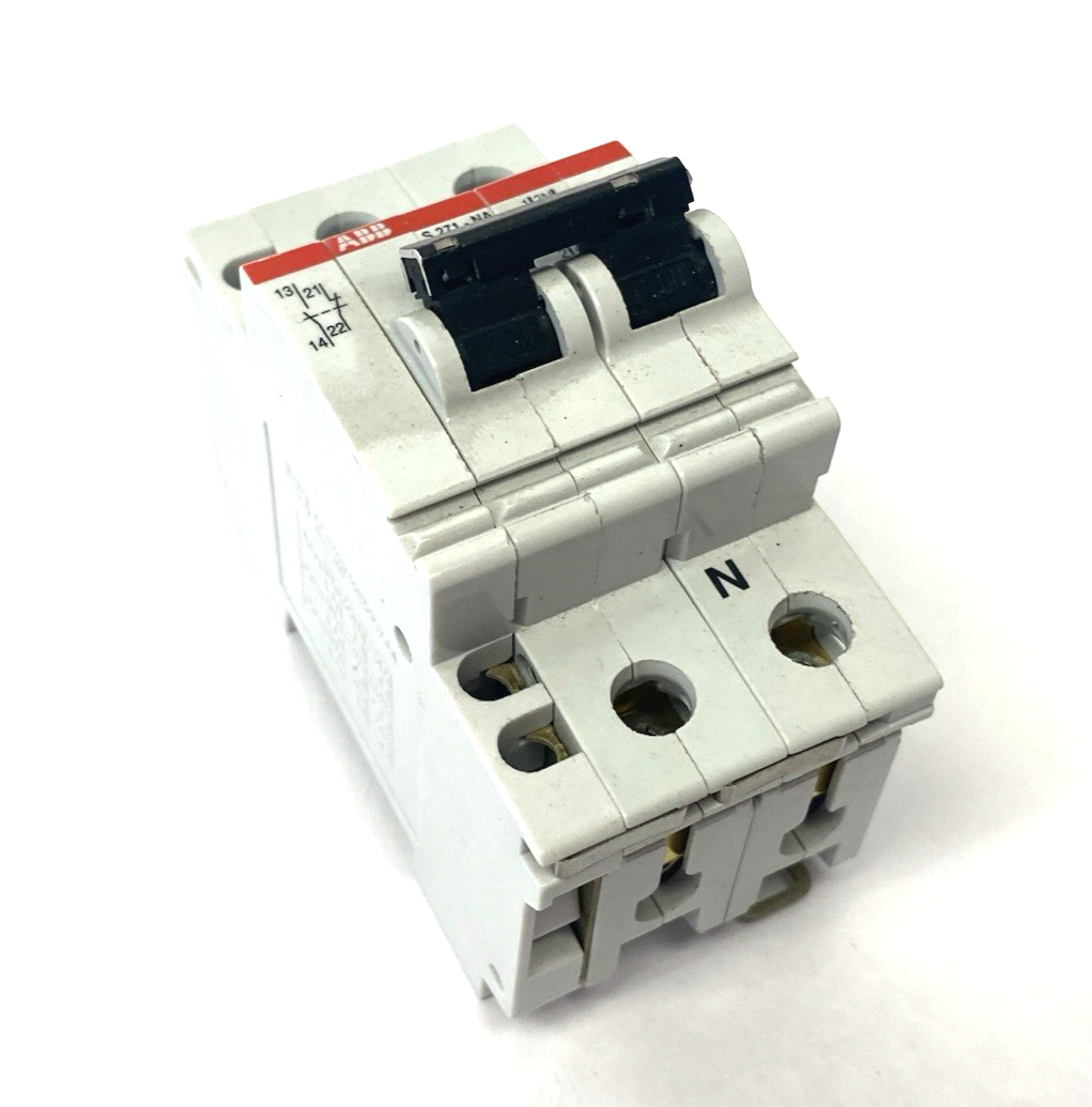 S271-NA K16 A | ABB Miniature Circuit Breaker 2-Pole w/ Auxiliary Contact - Used - Maverick Industrial Sales