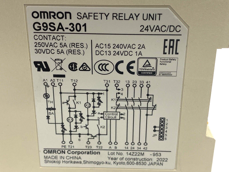 Omron G9SA-301 Safety Relay Unit 24VAC/DC - Maverick Industrial Sales