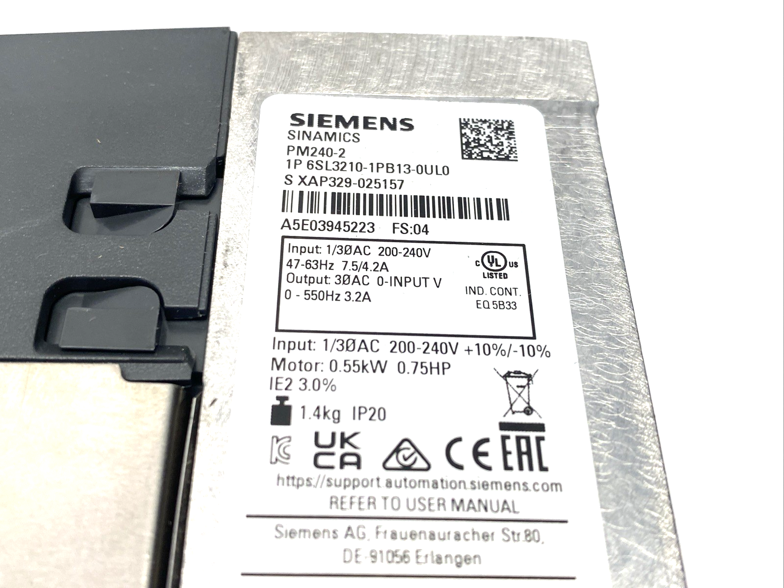 EF2037B-0100-0000-00 | Siemens EF2037B Weiss Rotary Indexing Table Controller 6SL3210-1PB13-0UL0 - New – Open box - Maverick Industrial Sales