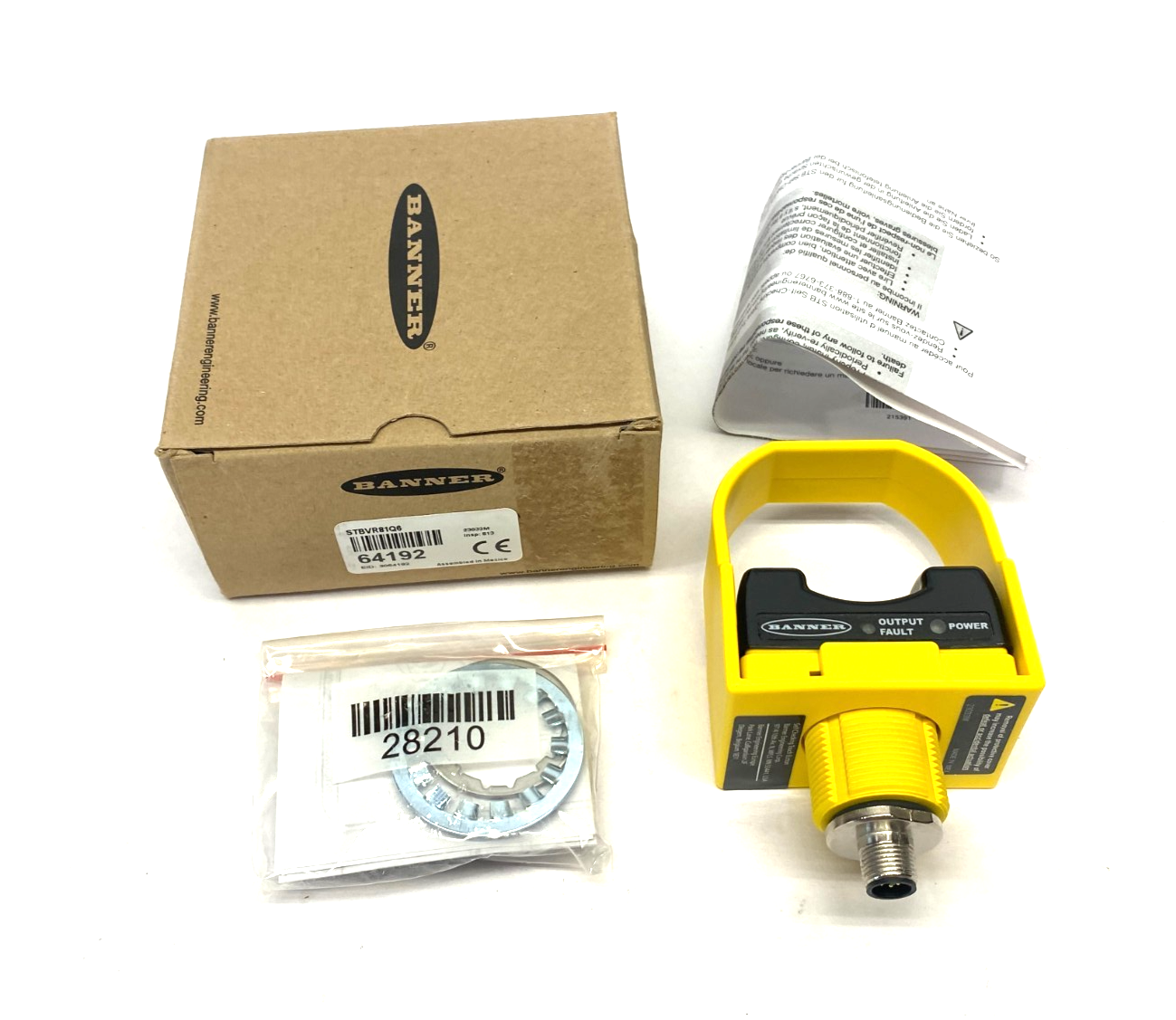 Banner STBVR81Q6 Self-Checking Safety Touch Button Yellow FC M12 Integral 64192 - Maverick Industrial Sales