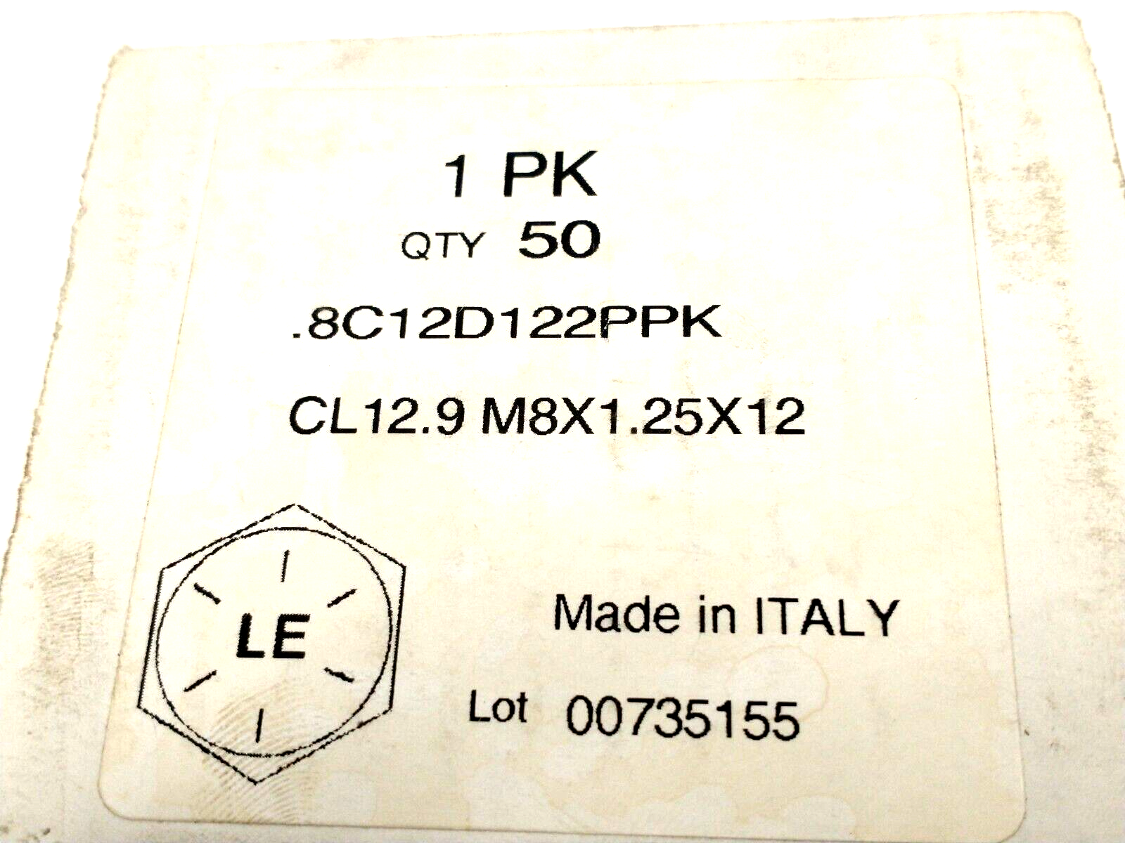 CL12.9 M8X1.25X12 Socket Head Hex Cap Screw .8C12D122PPK BOX OF 50 - Maverick Industrial Sales