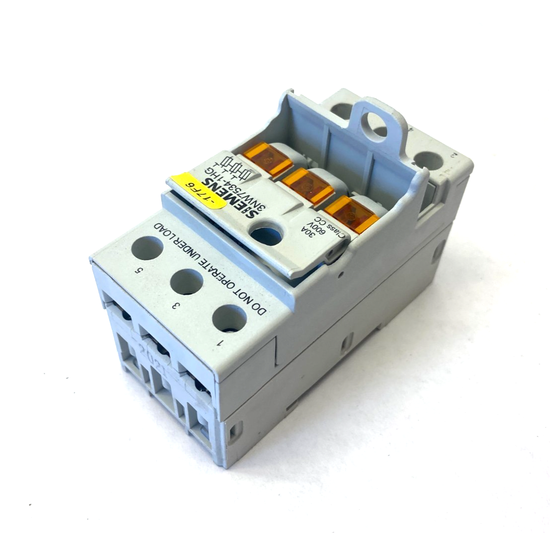 Siemens 3NW7534-1HG Fuse Holder Class CC 3-Pole MISSING TERMINAL COVER - Maverick Industrial Sales