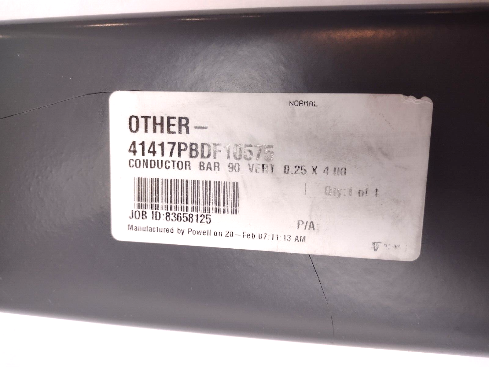 Powel 41417PBDF10575 Conductor Bar 90 Vert 0.25 X 4.00 Cracked Insulator - Maverick Industrial Sales