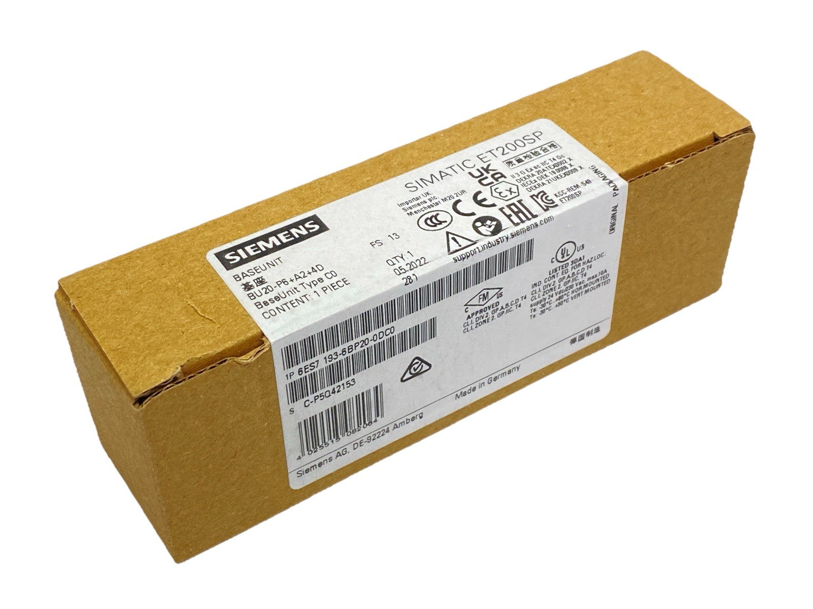 6ES7193-6BP20-0DC0 | Siemens SIMATIC ET 200SP Base Unit - New - Maverick Industrial Sales