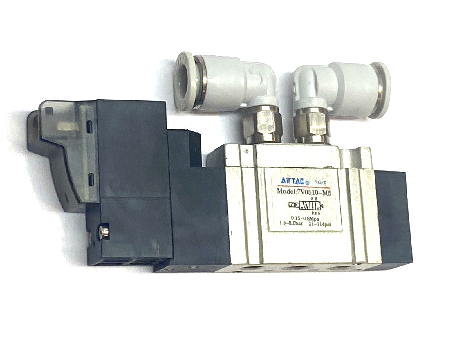 Airtac 7V0510-M5 Solenoid Valve 5/2 Way M5 Port 24VDC Pneumatic Air Control - Maverick Industrial Sales
