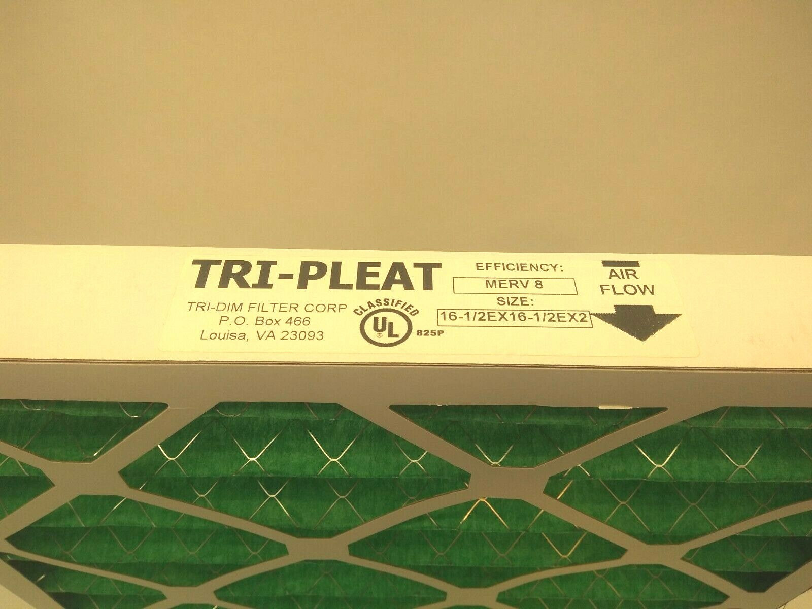 TRIDIM 2351717208E 17X17X2 Tri-Pleat Ultra E GREEN Commercial Industrial Filter - Maverick Industrial Sales
