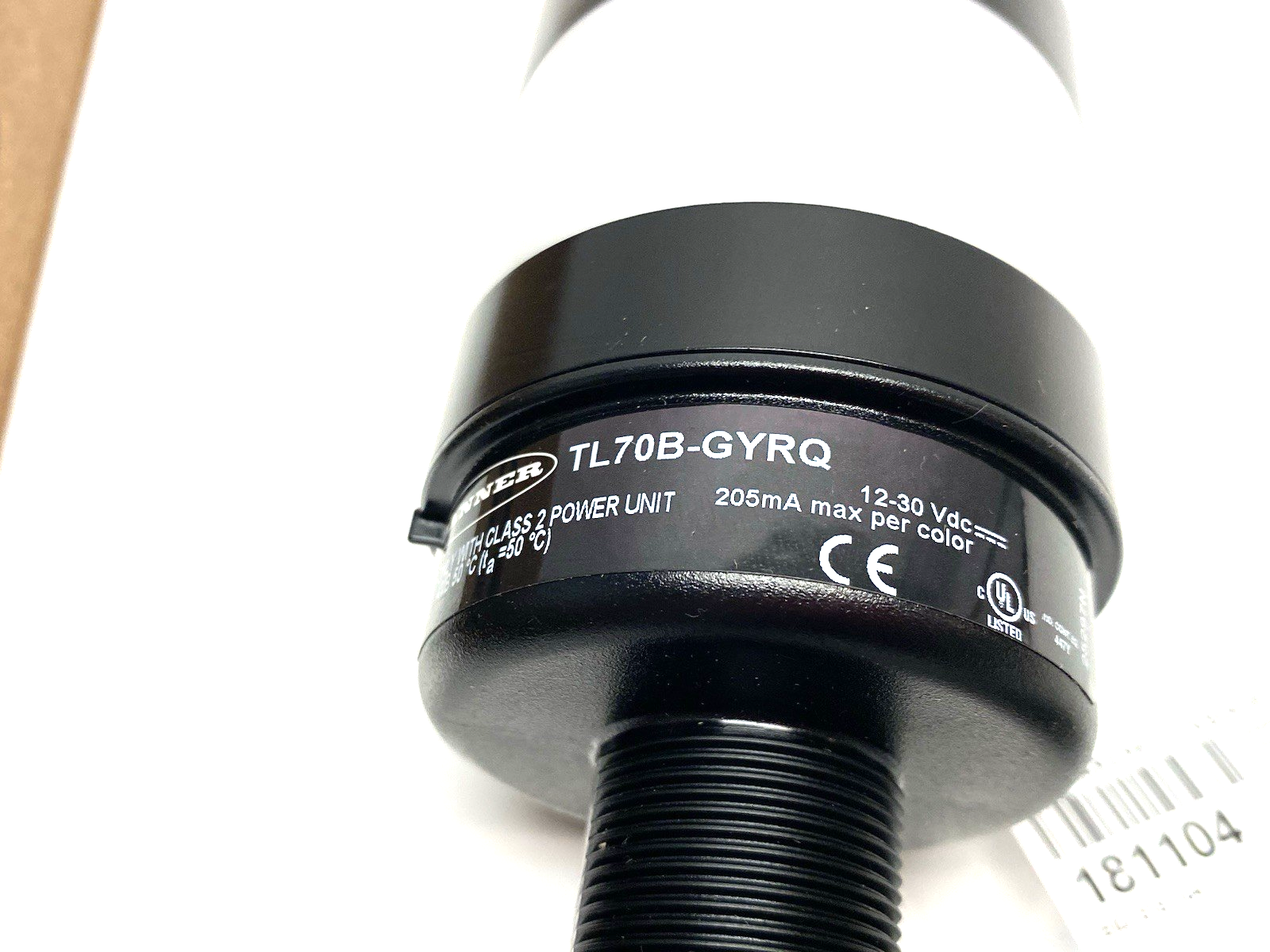 TL70B-GYRQ | Banner 70mm Basic Tower Light, 3-Color Indicator, Black House 814501 - New – Open box - Maverick Industrial Sales