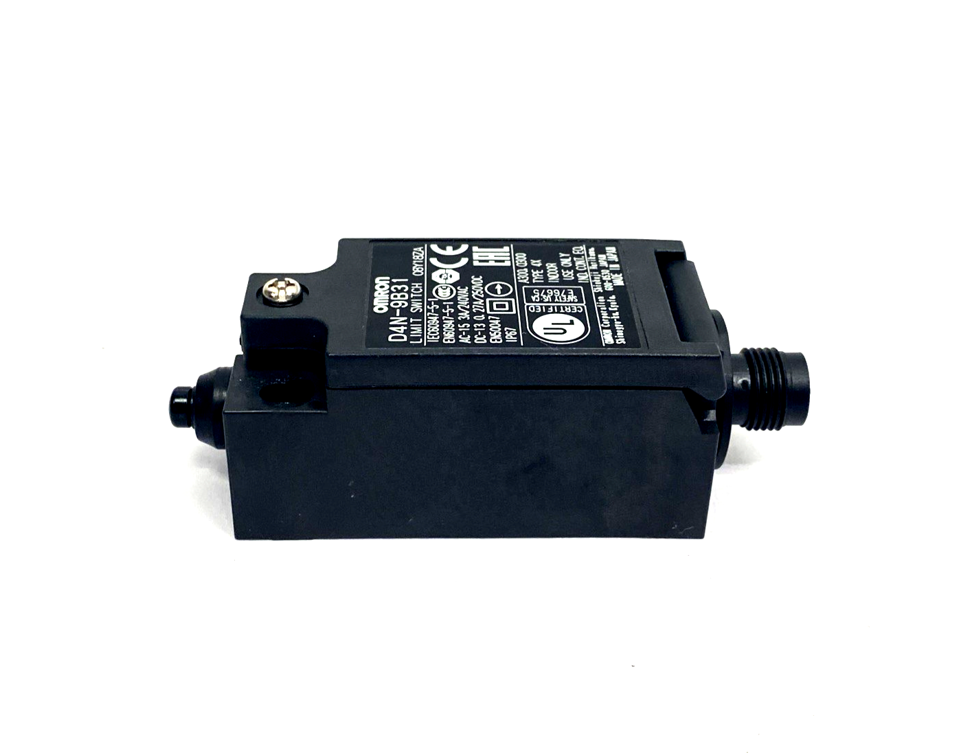 Omron D4N-9B31 Plunger Safety Limit Switch, M12 4Pin - Maverick Industrial Sales