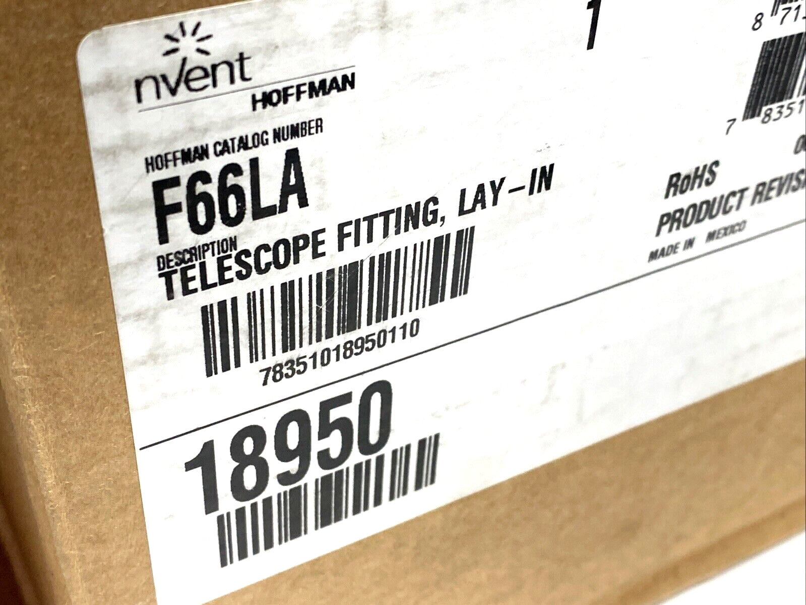 Hoffman F66LA Lay-In Wireway Telescope Fitting 6" x 6", Gray 18950 - Maverick Industrial Sales