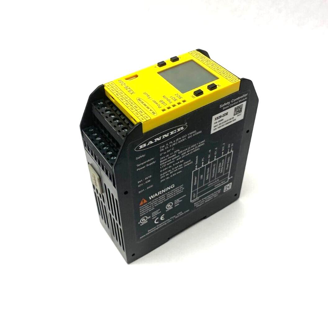 Banner XS26-2DE Expandable Safety Controller, Pair of PNP Safety Outputs 85064 - Maverick Industrial Sales