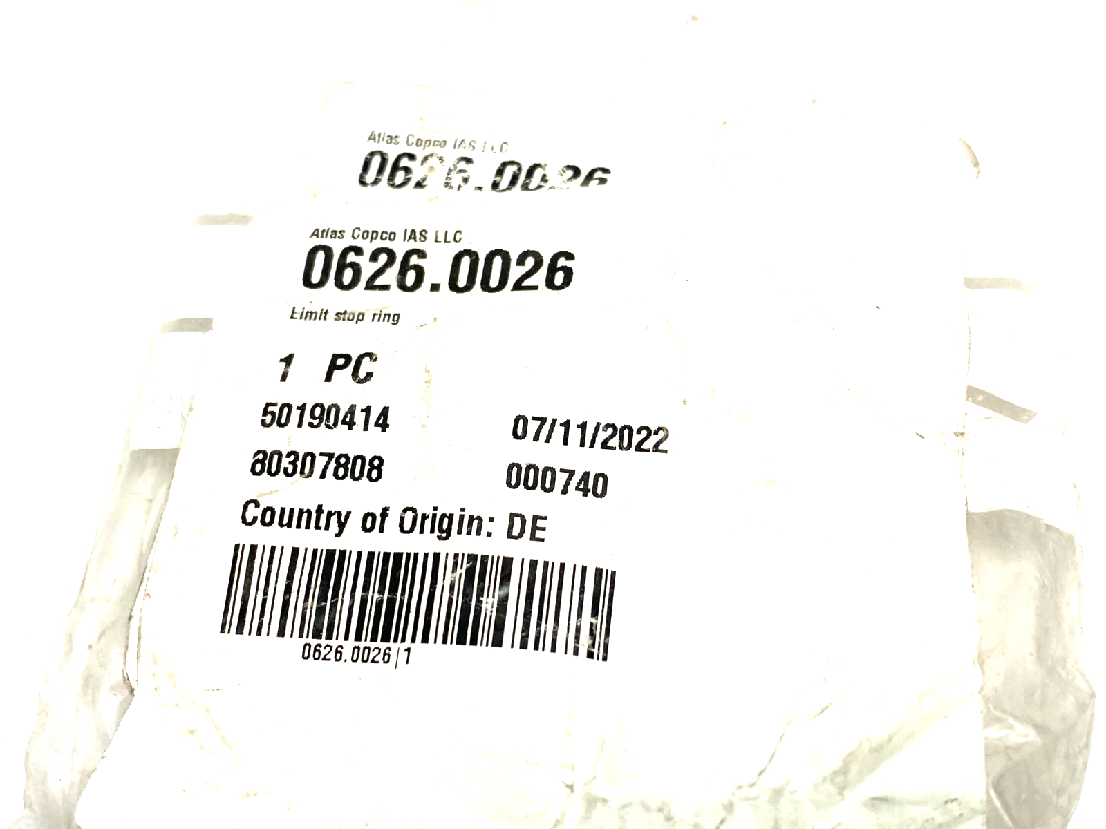 Atlas Copco 0626.0026 Limit Stop Ring - Maverick Industrial Sales