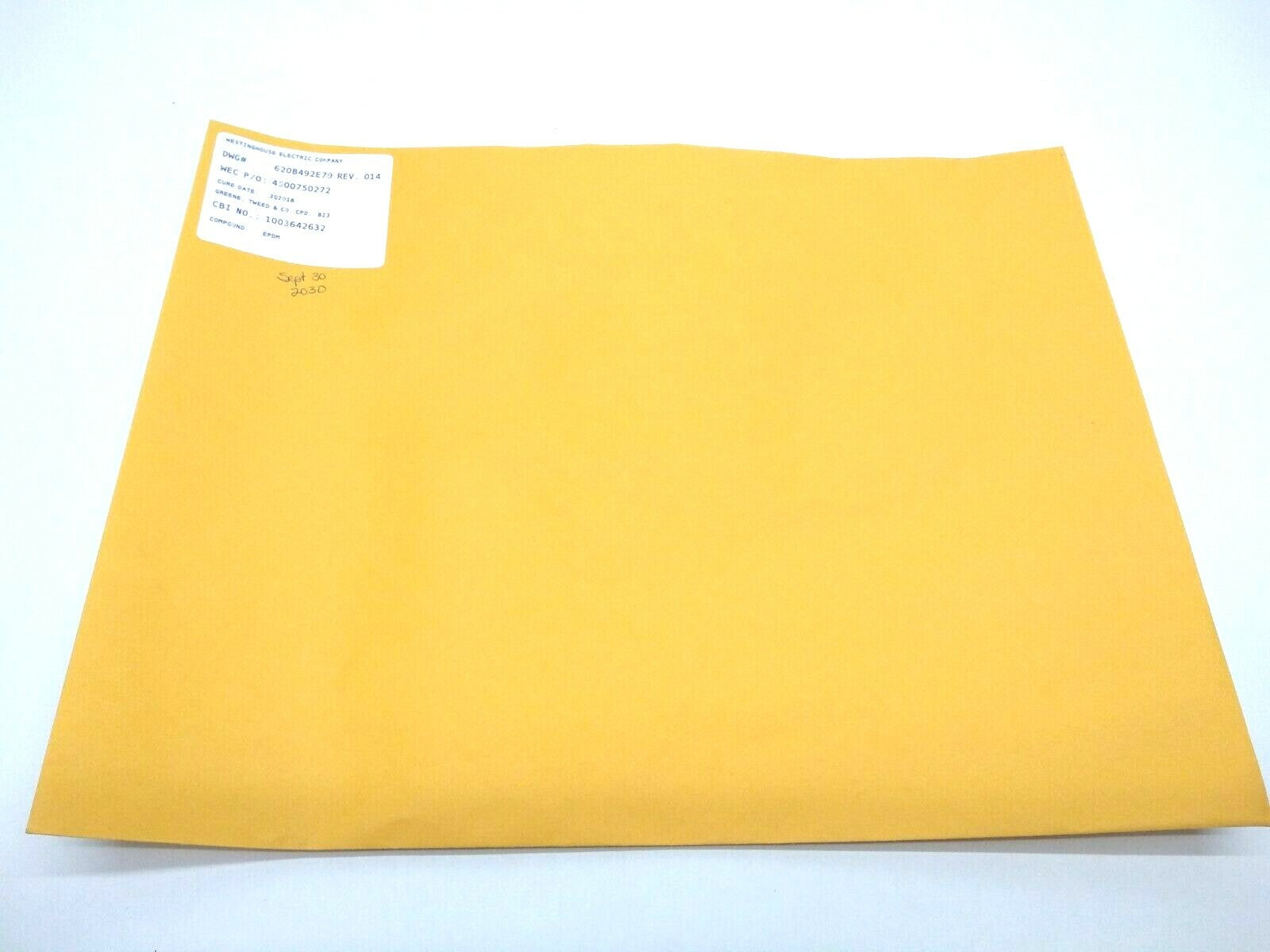 Westinghouse Electric Company 620B492E79 Rev. 014 EPDM O-Ring CD 3Q2018 - Maverick Industrial Sales