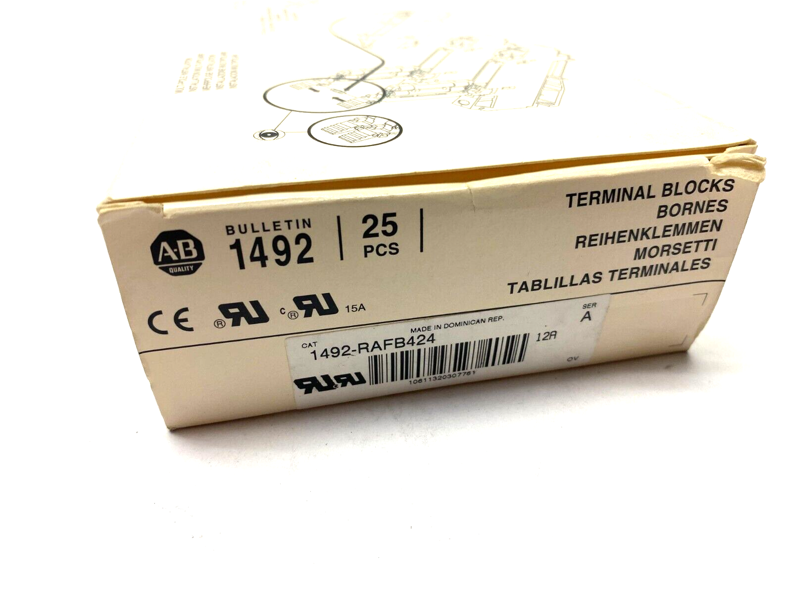 Allen Bradley 1492-RAFB4 Ser. A Fuse Holding Terminal Block Black BOX OF 25 - Maverick Industrial Sales