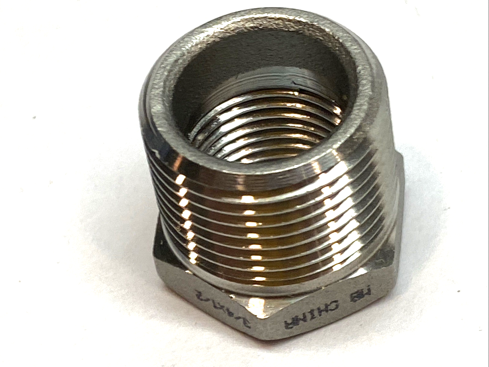 NPT Hex Reducing Bushing 3/4"x1/2" 304 Stainless Steel LOT OF 5 - Maverick Industrial Sales