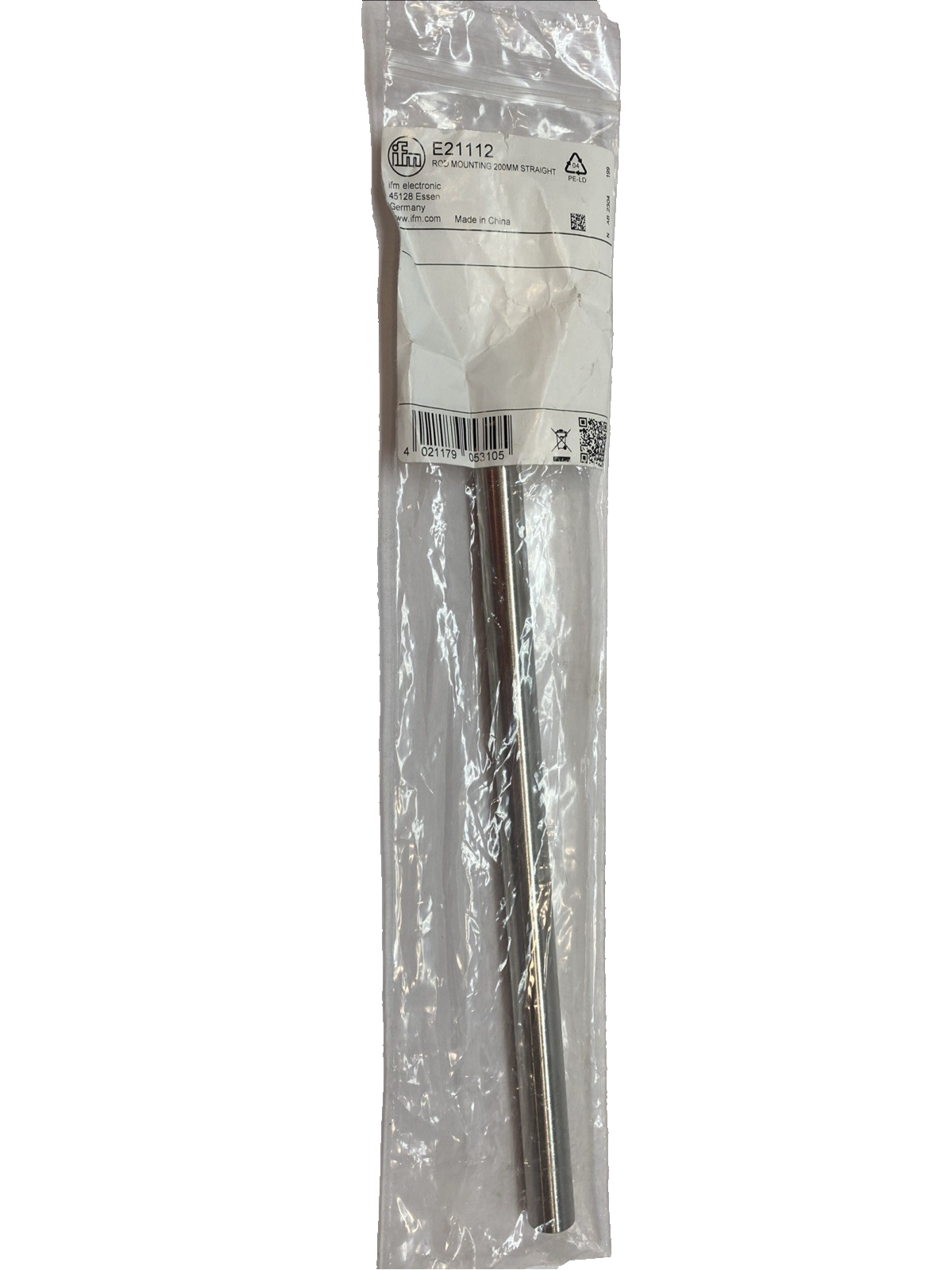 IFM E21112 200 mm Stainless Steel Sensor Mounting Rod - Maverick Industrial Sales