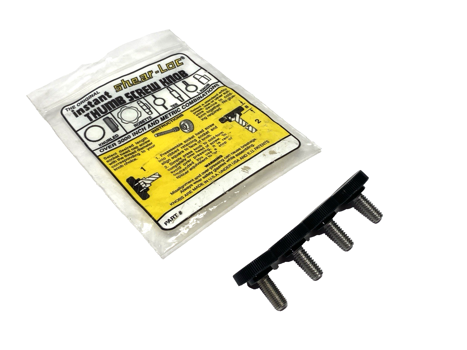 906B-3118-0.75S | Shear Loc Thumb Screw Knob 5/16" Thread 1" Dia. Knob LOT OF 4 - New – Open box - Maverick Industrial Sales