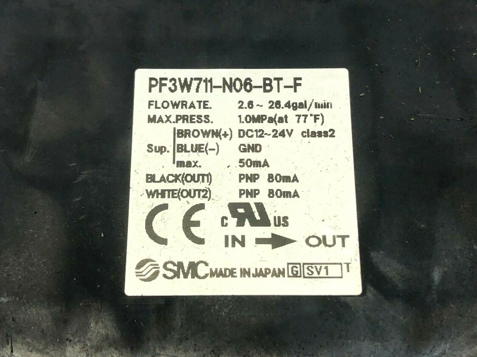 SMC PF3W711-N06-BT-F Digital Flow Swtich 1.0MPa Max 12-24VDC Class 2 - Maverick Industrial Sales