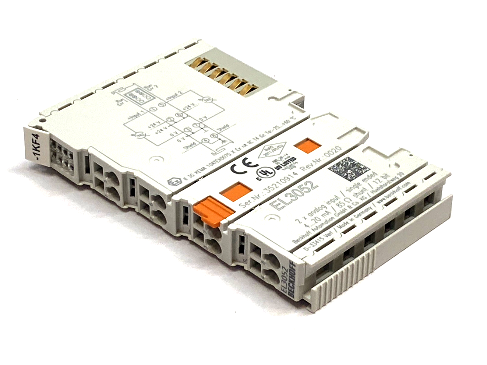 EL3052 | Beckhoff EtherCAT 2-Channel Analog Input Terminal 4-20mA 12Bit Module - Used - Maverick Industrial Sales