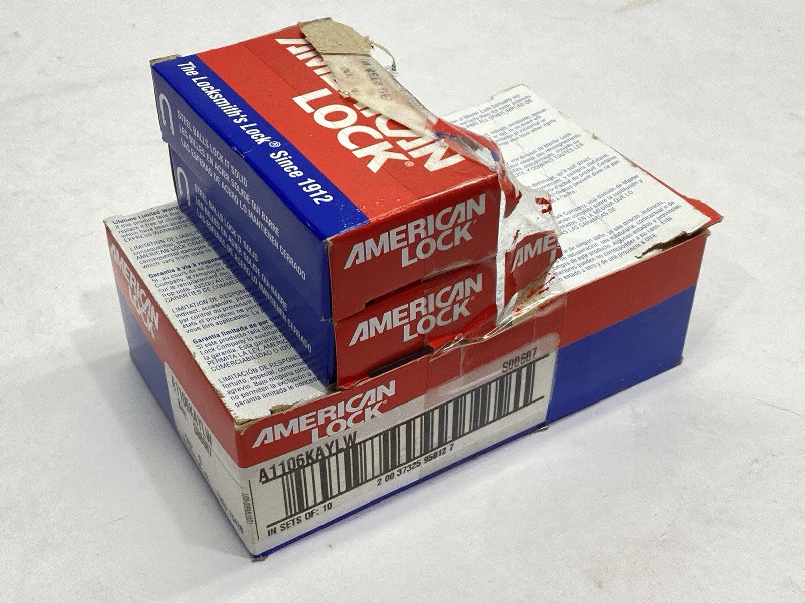 A1106KAYLW | American Lock Lockout Padlock Yellow Key S00607 LOT OF 8 - New – Open box - Maverick Industrial Sales