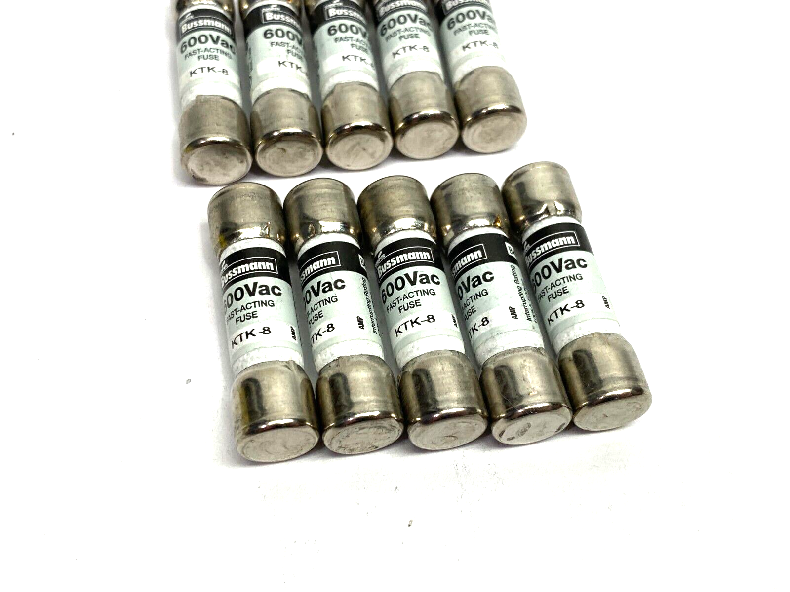 Eaton KTK-8 Bussmann Series Fast Acting Midget Fuse 600VAC BOX OF 10 - Maverick Industrial Sales