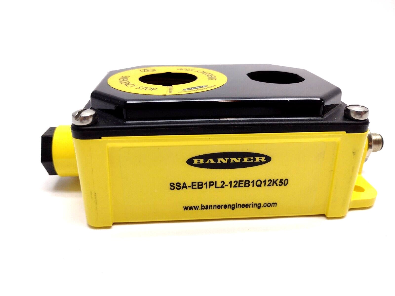 SSA-EB1PL2-12EB1Q12K50 | Banner Engineering Flush-Mount Emergency Stop Enclosure - Used - Maverick Industrial Sales