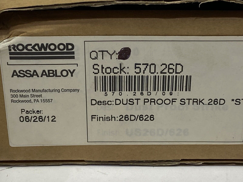 Rockwood Assa Abloy 570.26D Dust Proof Strike Satin Chrome - Maverick Industrial Sales