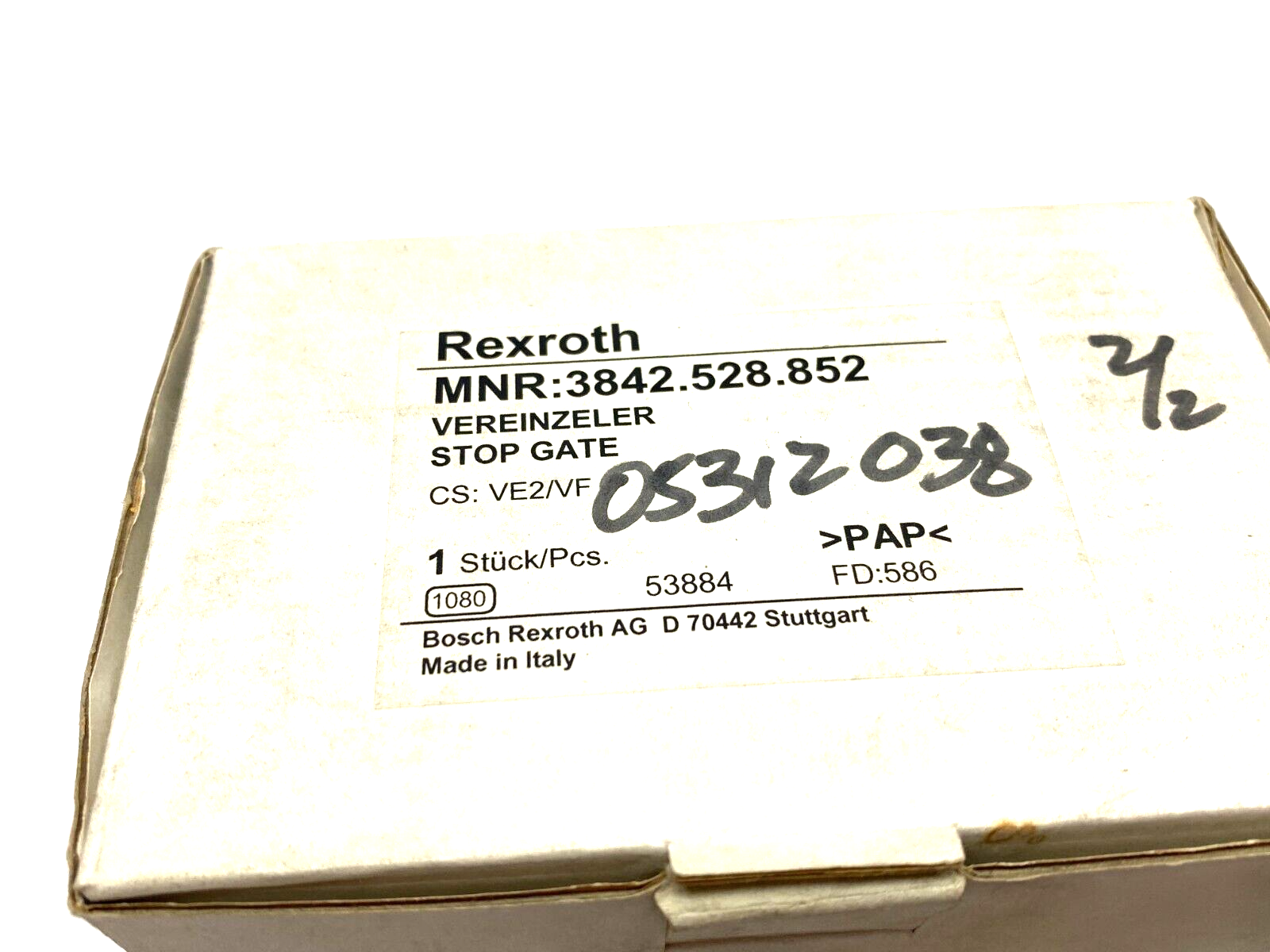 Bosch Rexroth 3842528852 Pneumatic Stop Gate VE2/VF - Maverick Industrial Sales