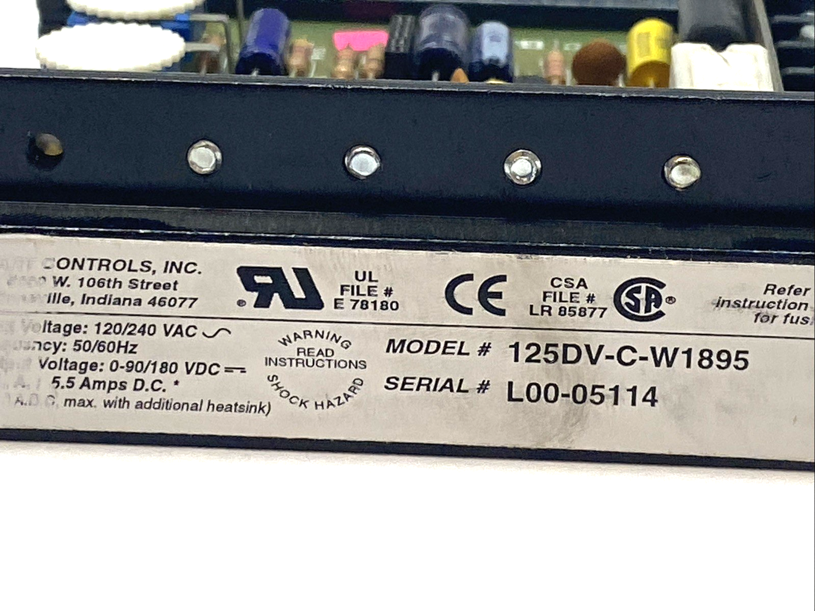 125DV-C-W1895 | Dart Controls DC Motor Speed Control 120/240VAC 0–90/180VDC 1HP - Used - Maverick Industrial Sales