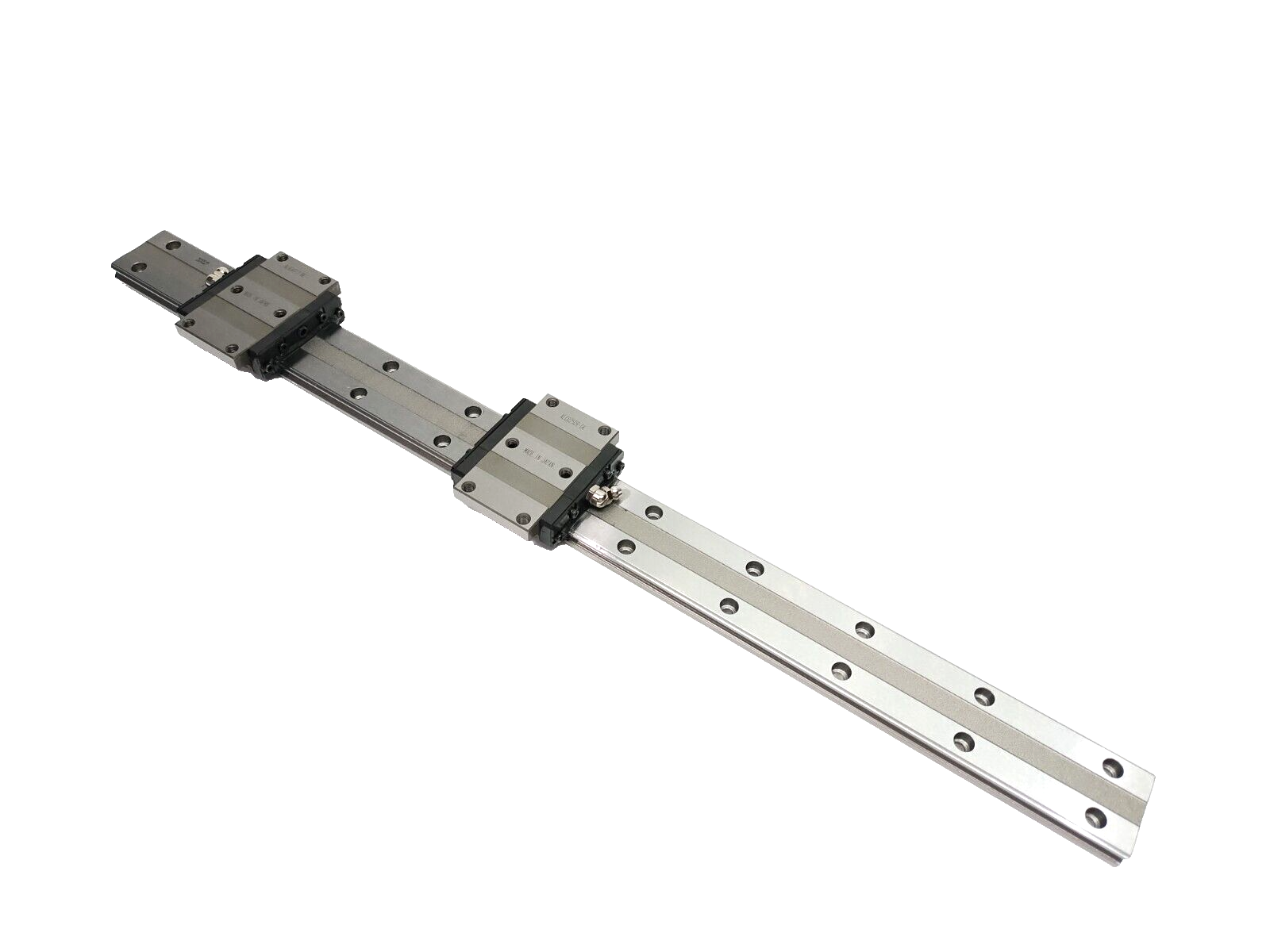 THK HRW21CA2UU+530L Linear Guide Rail Assembly, 530mm Long, Wide Rail, 2 Blocks - Maverick Industrial Sales
