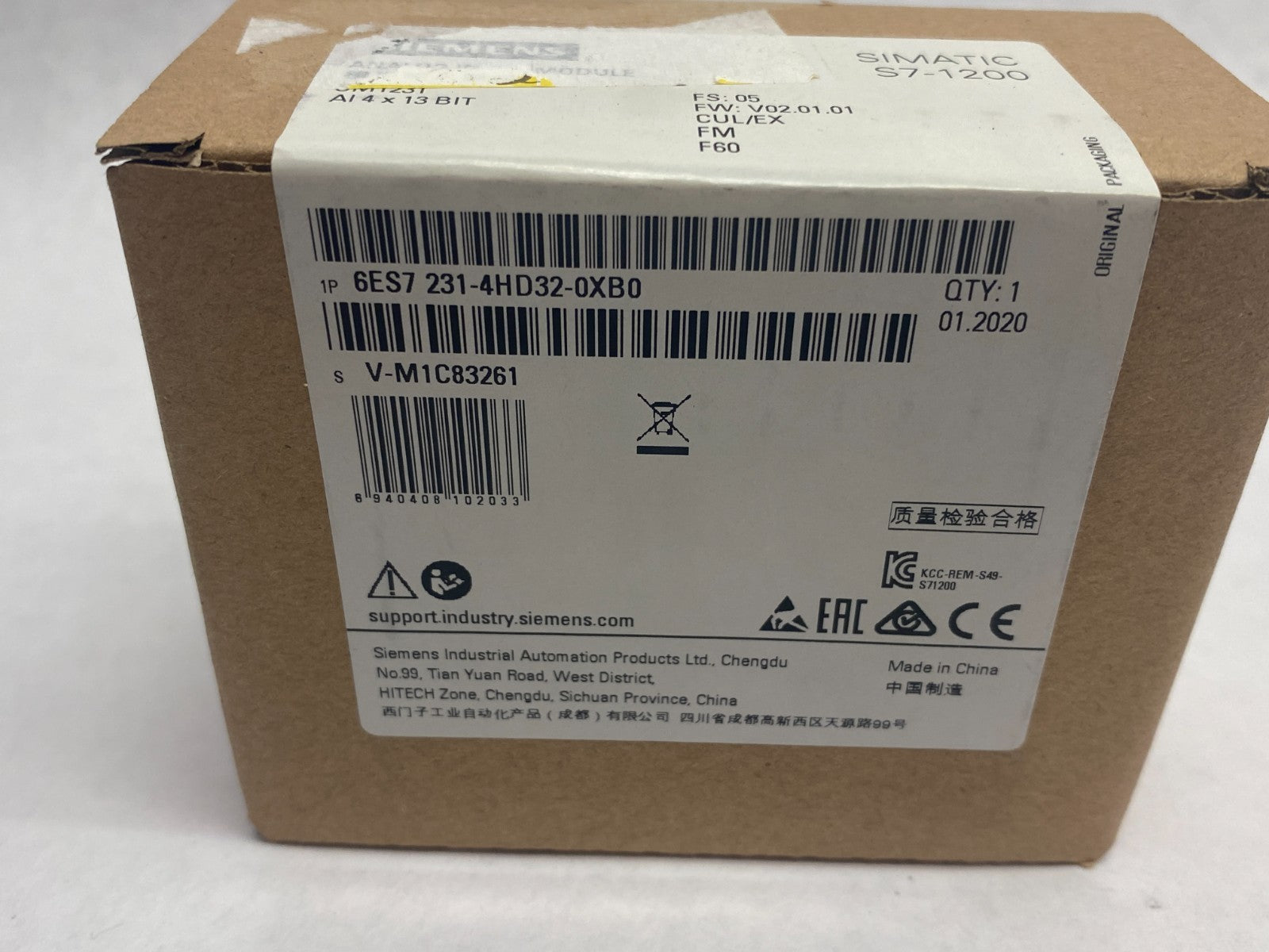Siemens 6ES7 231-4HD32-0XB0 SIMATIC S7-1200 Analog Input Module SM1231 4x13 Bit - Maverick Industrial Sales