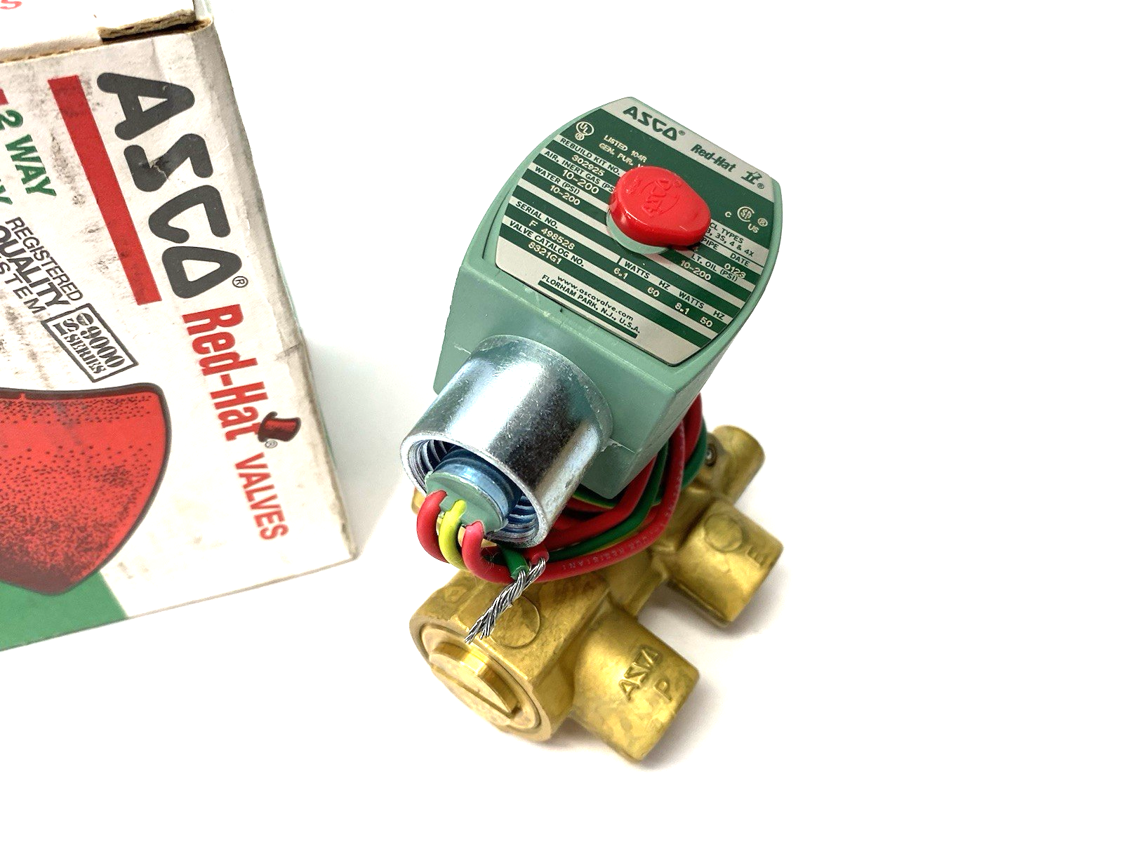 8321G1 | ASCO Red Hat 3-Way Normally Closed Solenoid Valve 1/4" Pipe 20778 - New – Open box - Maverick Industrial Sales