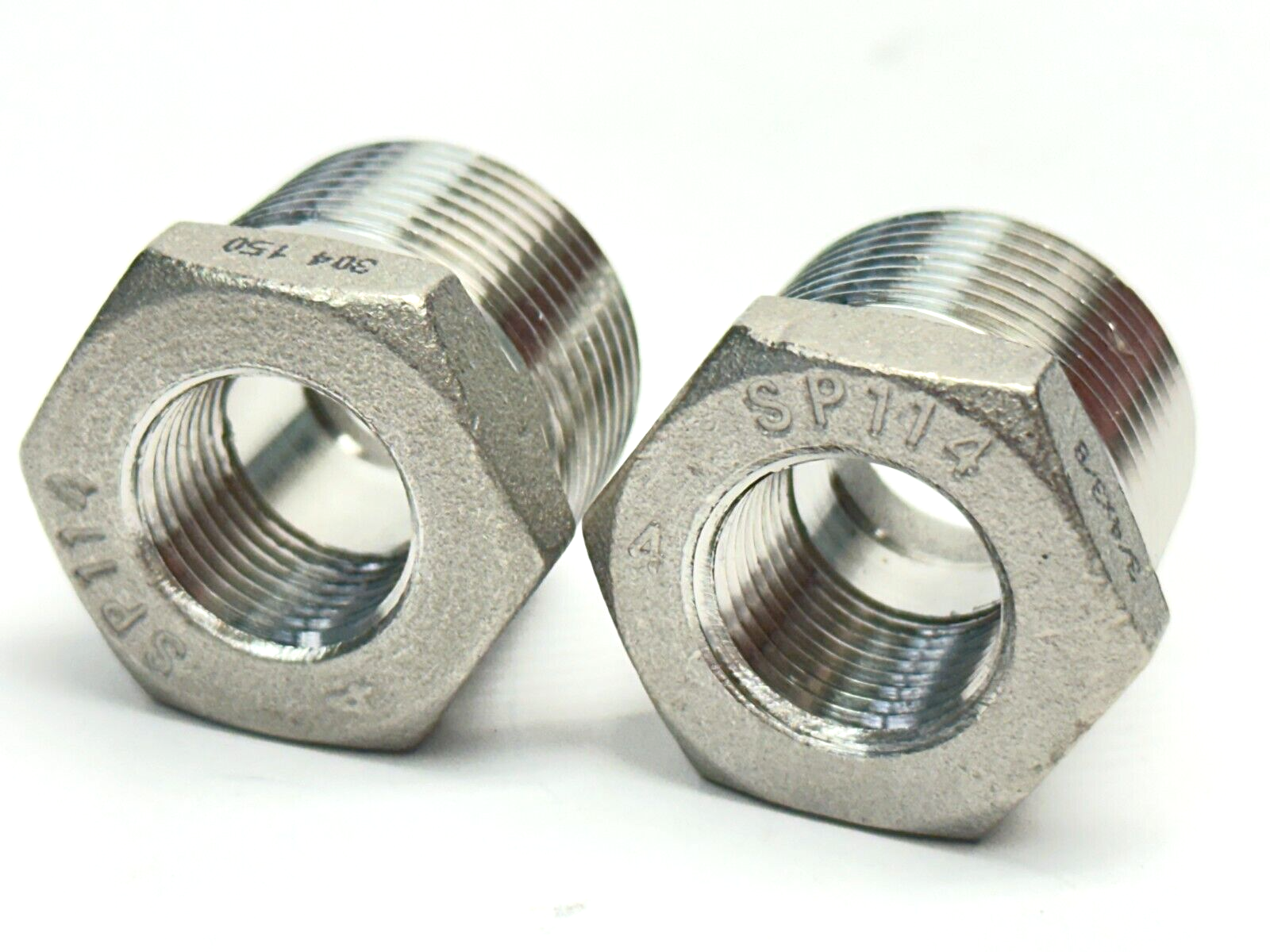 4464K269 304 SS Pipe Fitting Low-Pressure Bushing Adapter 3/4 M x 3/8 F LOT OF 2 - Maverick Industrial Sales