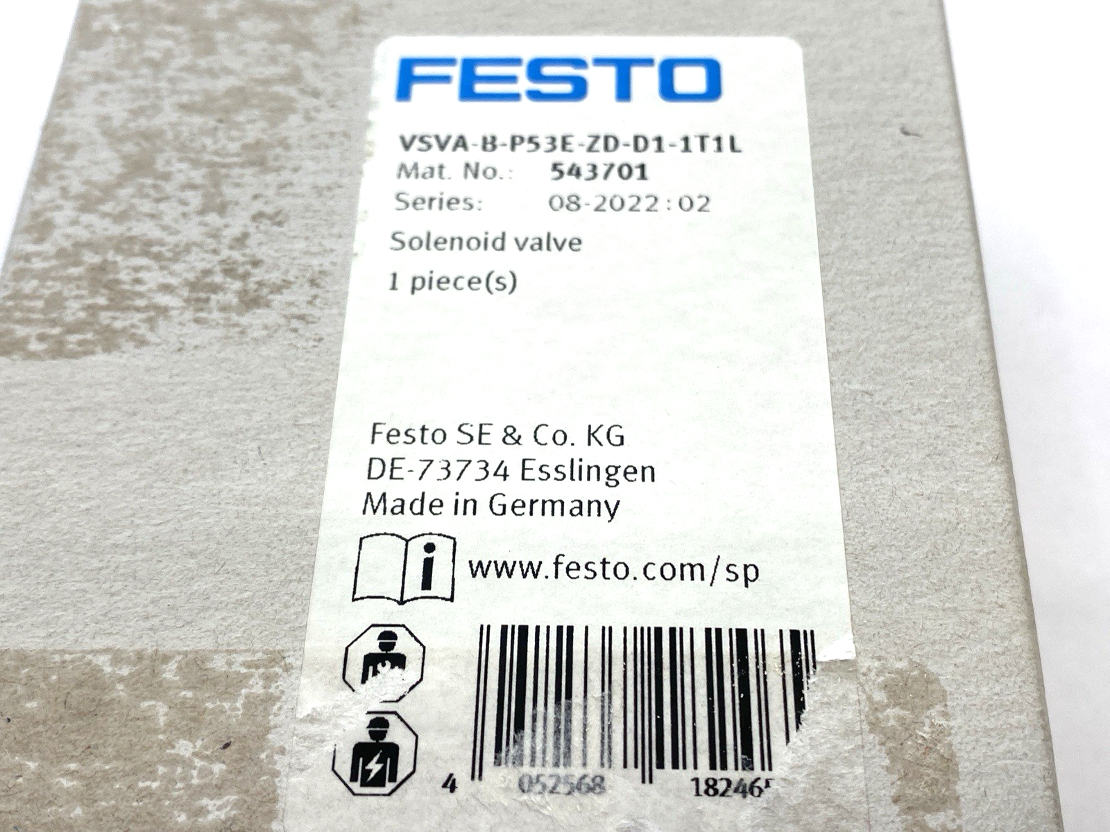 Festo VSVA-B-P53E-ZD-D1-1T1L Solenoid Valve 24VDC 543701 - Maverick Industrial Sales