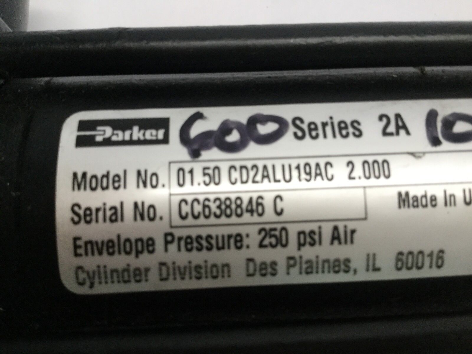 Parker 01.50 CD2ALU19AC 2.000 Heavy Duty Pneumatic Cylinder Trunnion Mount - Maverick Industrial Sales