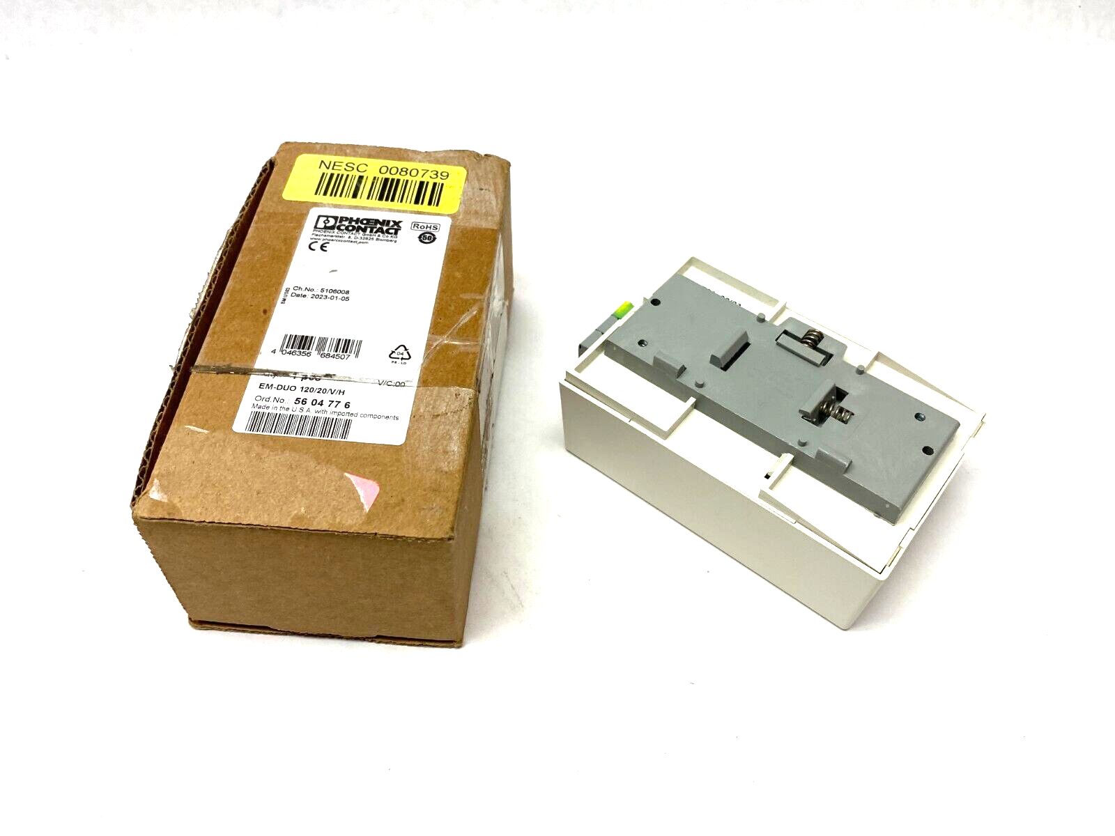 Phoenix Contact EM-DUO 120/20/V/H Dual-Outlet Receptacle Ivory 5604776 - Maverick Industrial Sales