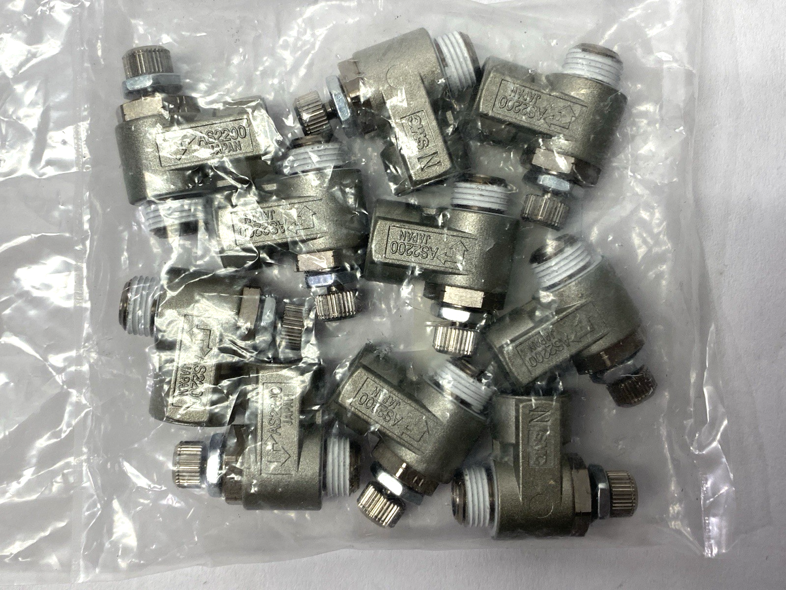 AS2200-N01-S | SMC Pneumatic Speed Control Valve 1/8" NPT PACKAGE OF 10 - New - Maverick Industrial Sales