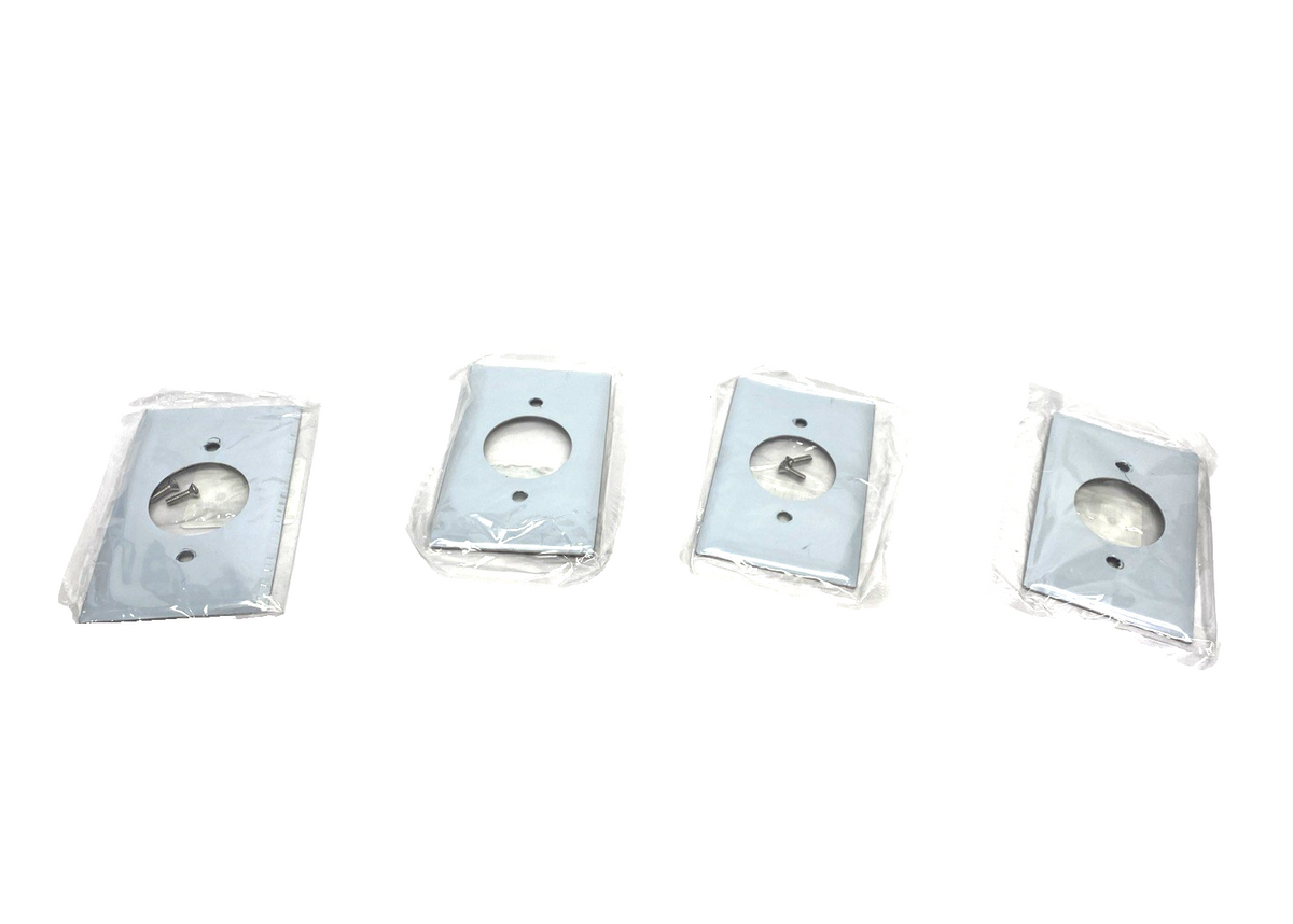 SS720 | Hubbell 1-Gang 1-Receptacle SS Wall Plate/Cover 1.59" Dia. LOT OF 4 - New - Maverick Industrial Sales