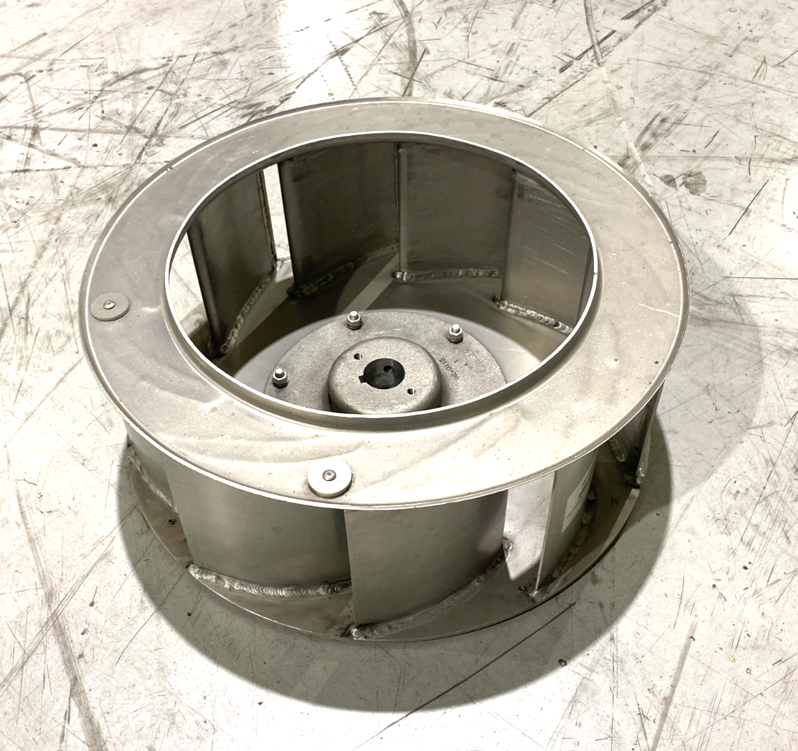 Blower Fan Wheel, 20 ACF, 100PCT Aluminum, CW, 1.625 BORE, TYPE 1 HUB - Maverick Industrial Sales