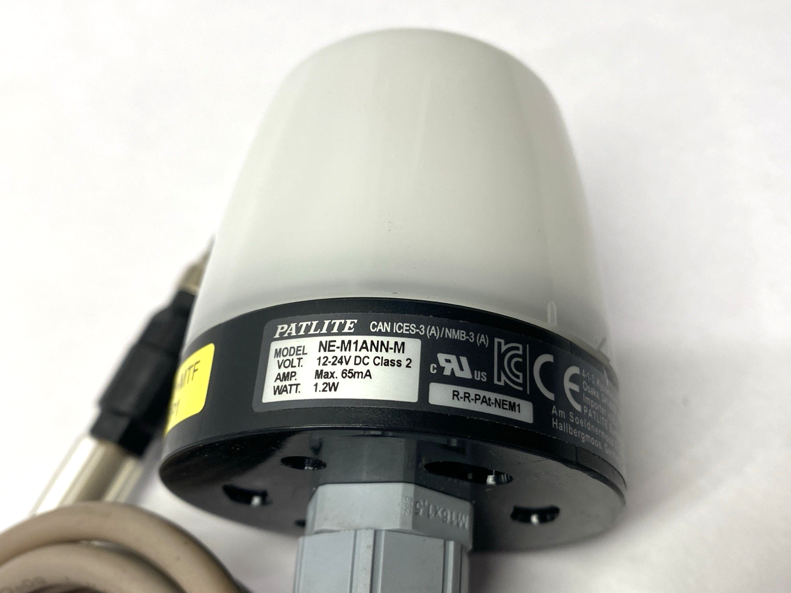 Patlite NE-M1ANN-M Beacon 2m Cable 56mm 12-24VDC - Maverick Industrial Sales