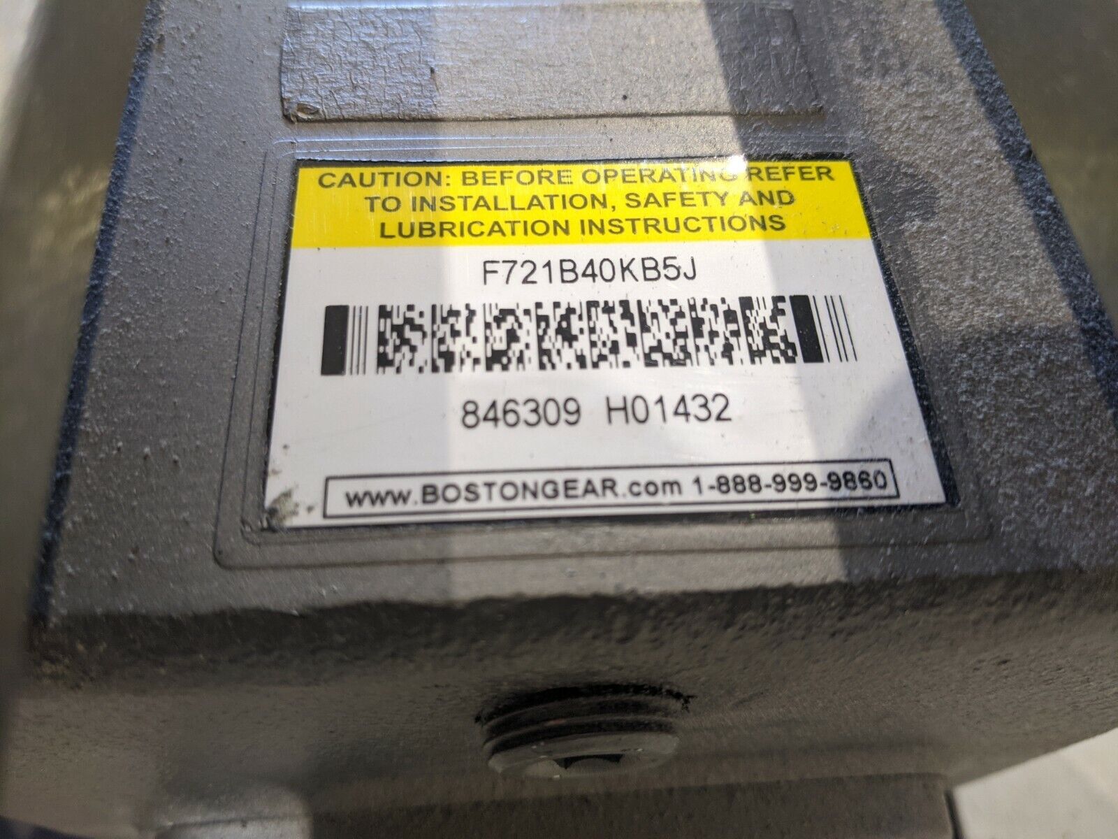 Leeson 110047.00 Electric Motor w/ Boston Gear F721B40KB5J Speed Reducer 40:1 - Maverick Industrial Sales