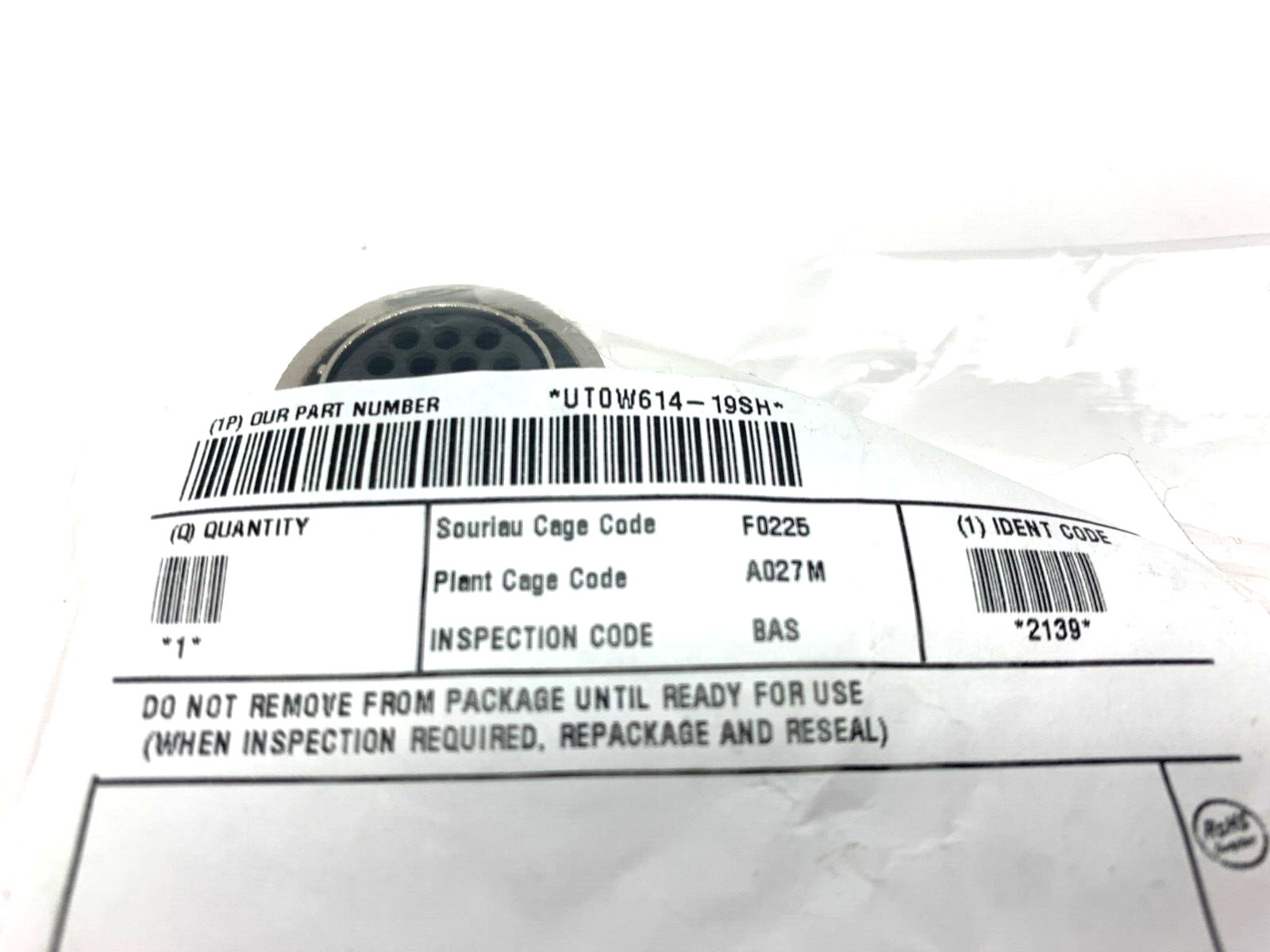 Souriau UT0W614-19SH Circular Connection Plug Housing - Maverick Industrial Sales