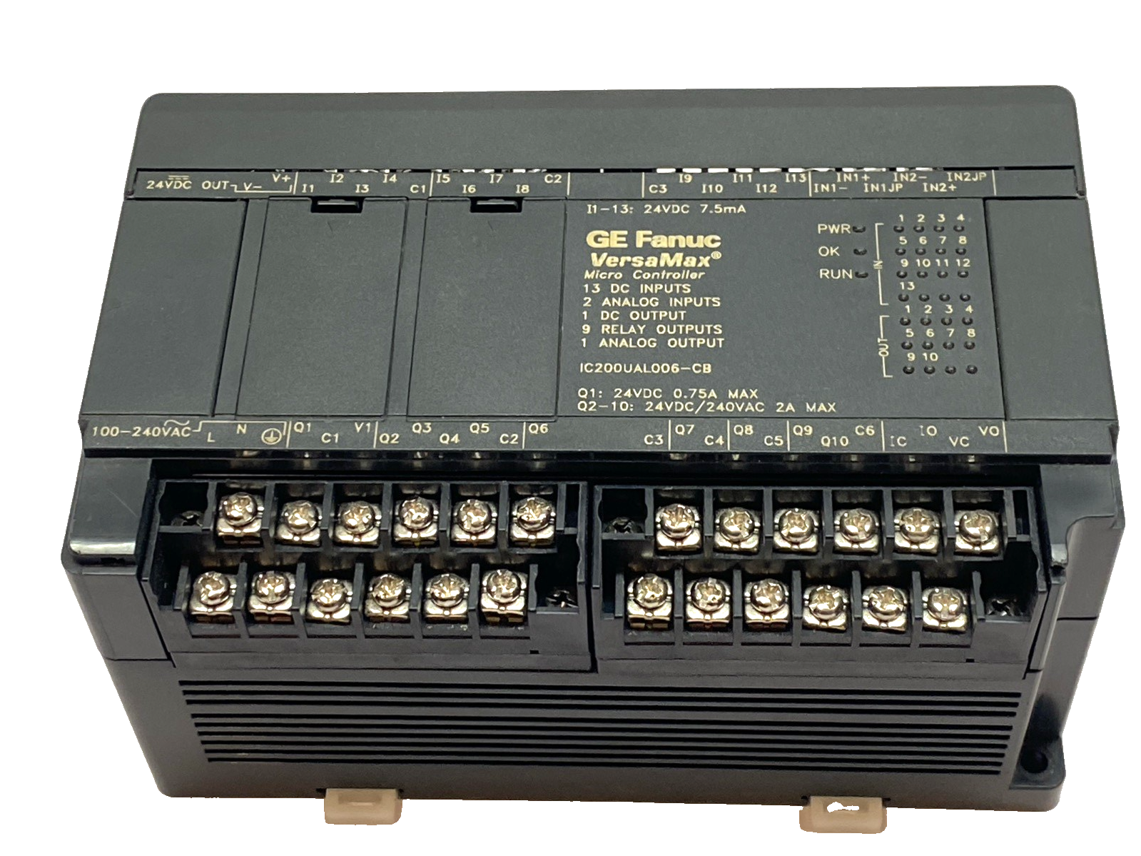 GE Fanuc IC200UAL006-CB VersaMax Micro PLC Relay Out 120VAC MISSING COVER - Maverick Industrial Sales