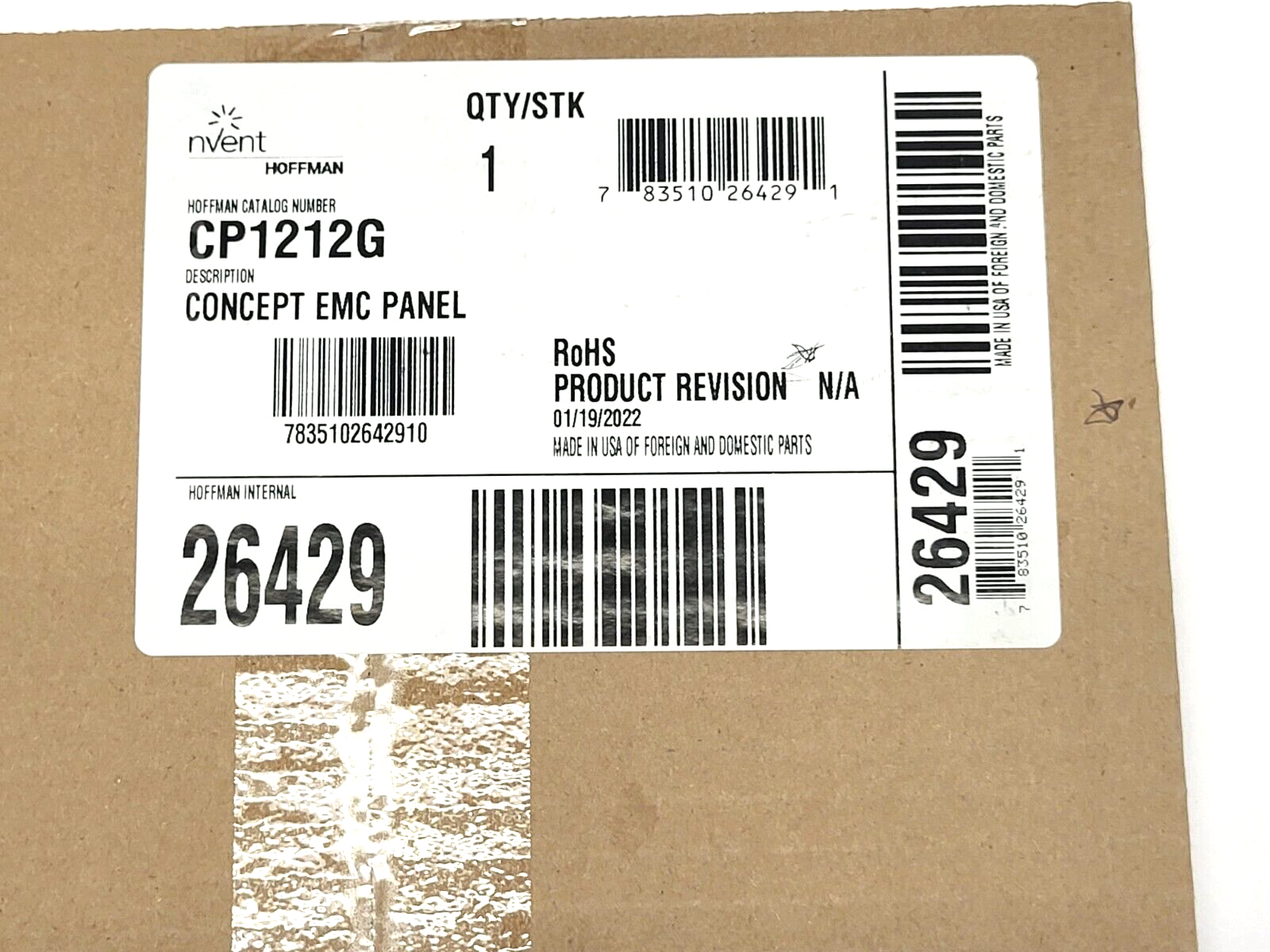 CP1212G | Hoffman CP1212G Concept Galvanized EMC Panel for 12