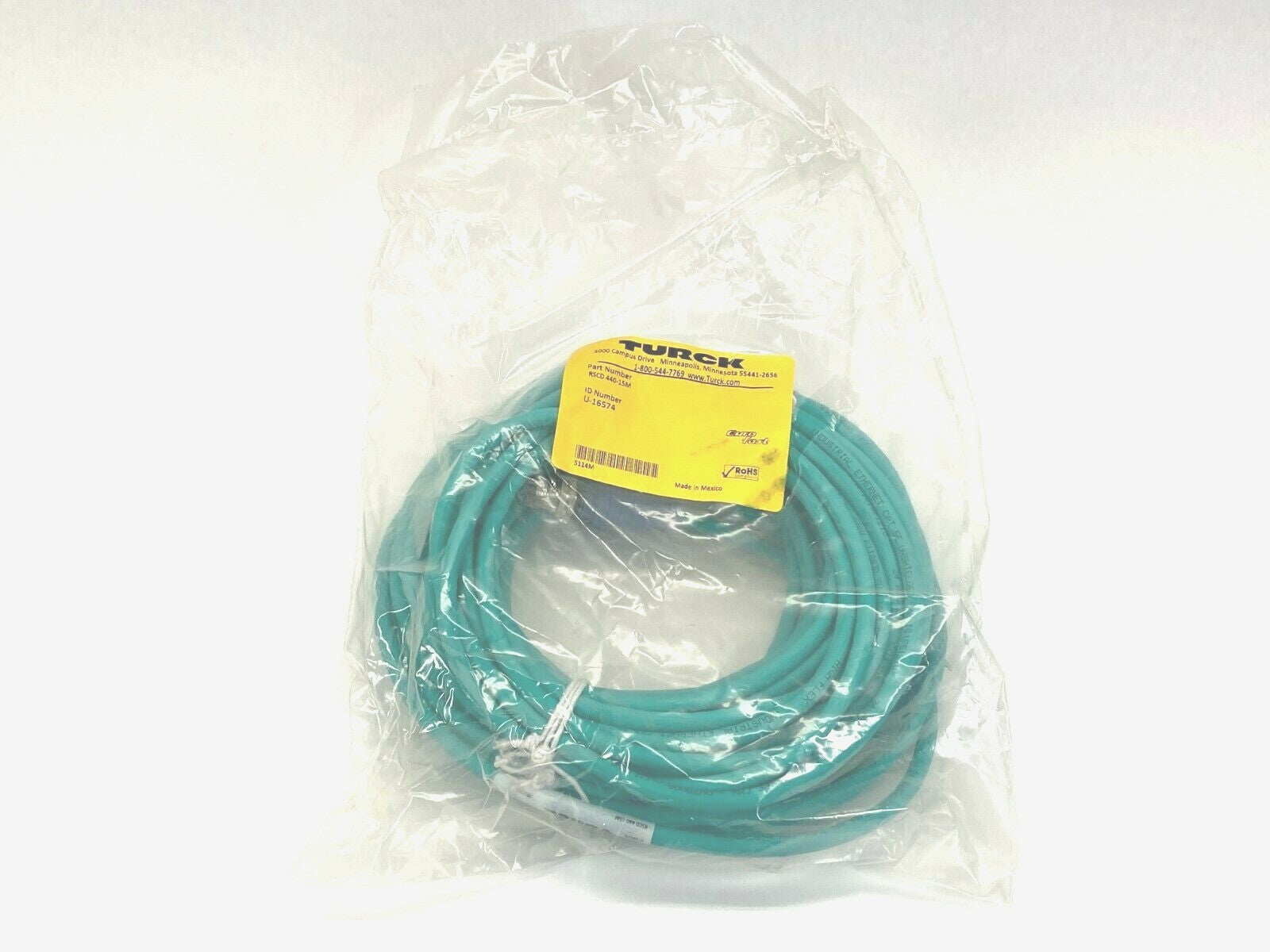 Turck RSCD 440-15M Network Eurofast 4 Pin Cable U-16574 - Maverick Industrial Sales